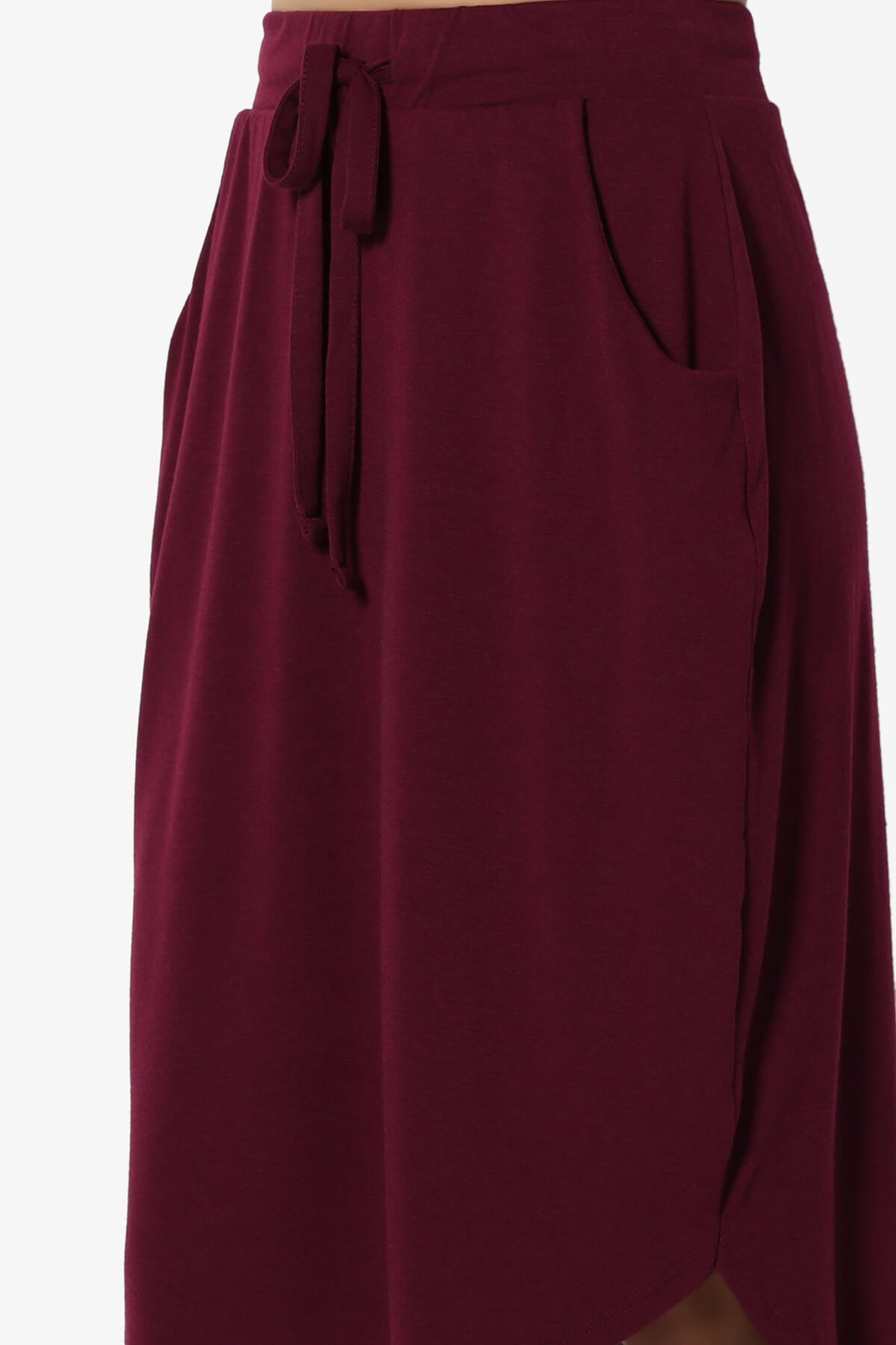 Eclipse Drawstring Midi Skirt DARK BURGUNDY_5