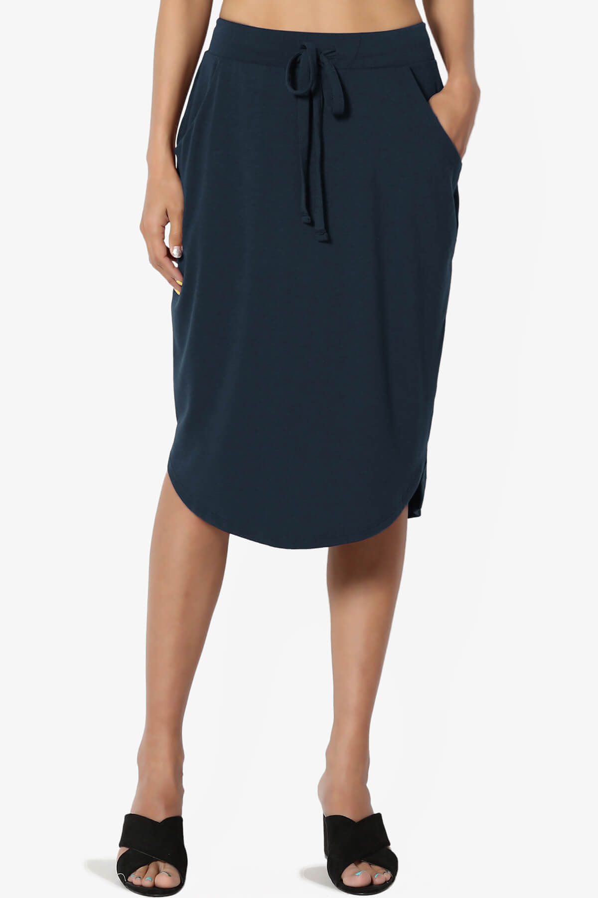 Eclipse Drawstring Midi Skirt DARK NAVY_1