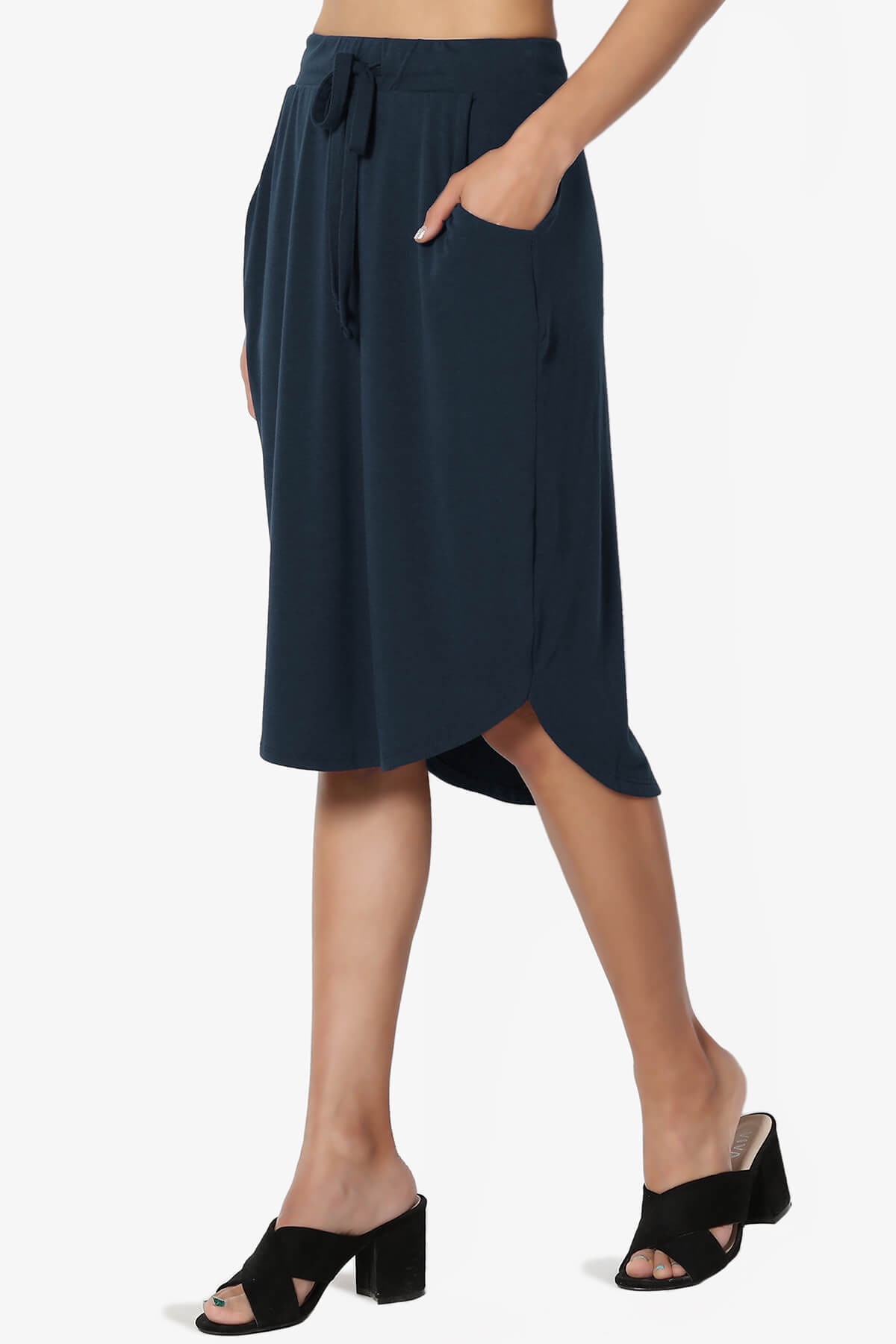 Eclipse Drawstring Midi Skirt DARK NAVY_3