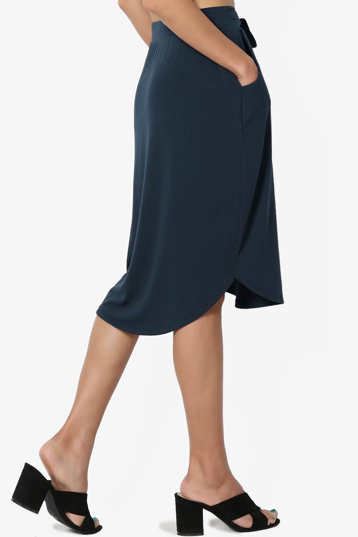 Eclipse Drawstring Midi Skirt DARK NAVY_4