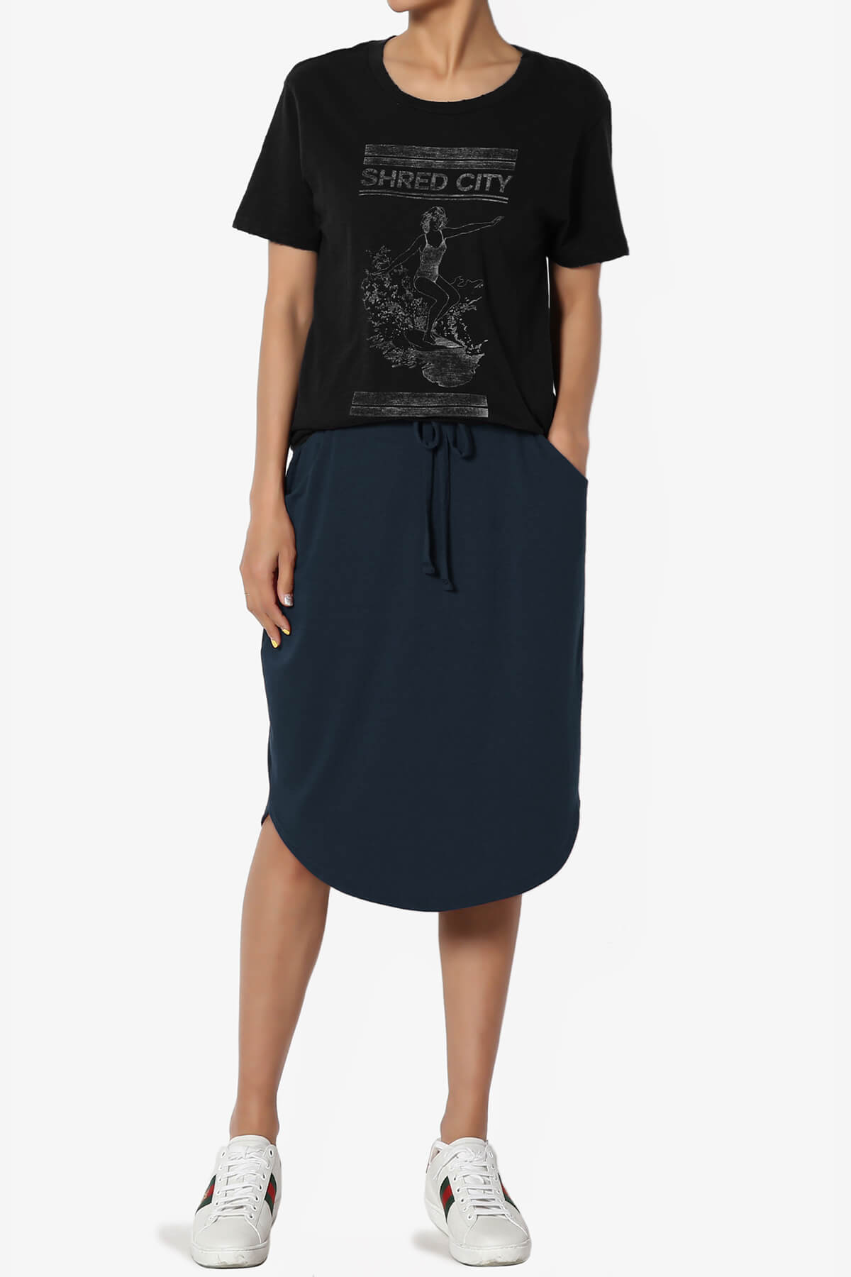 Eclipse Drawstring Midi Skirt DARK NAVY_6