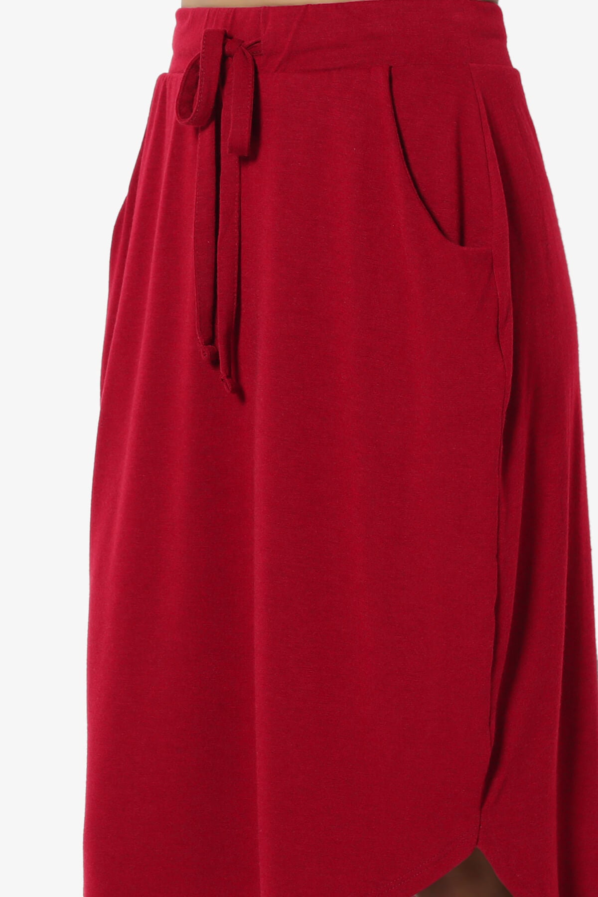Eclipse Drawstring Midi Skirt DARK RED_5
