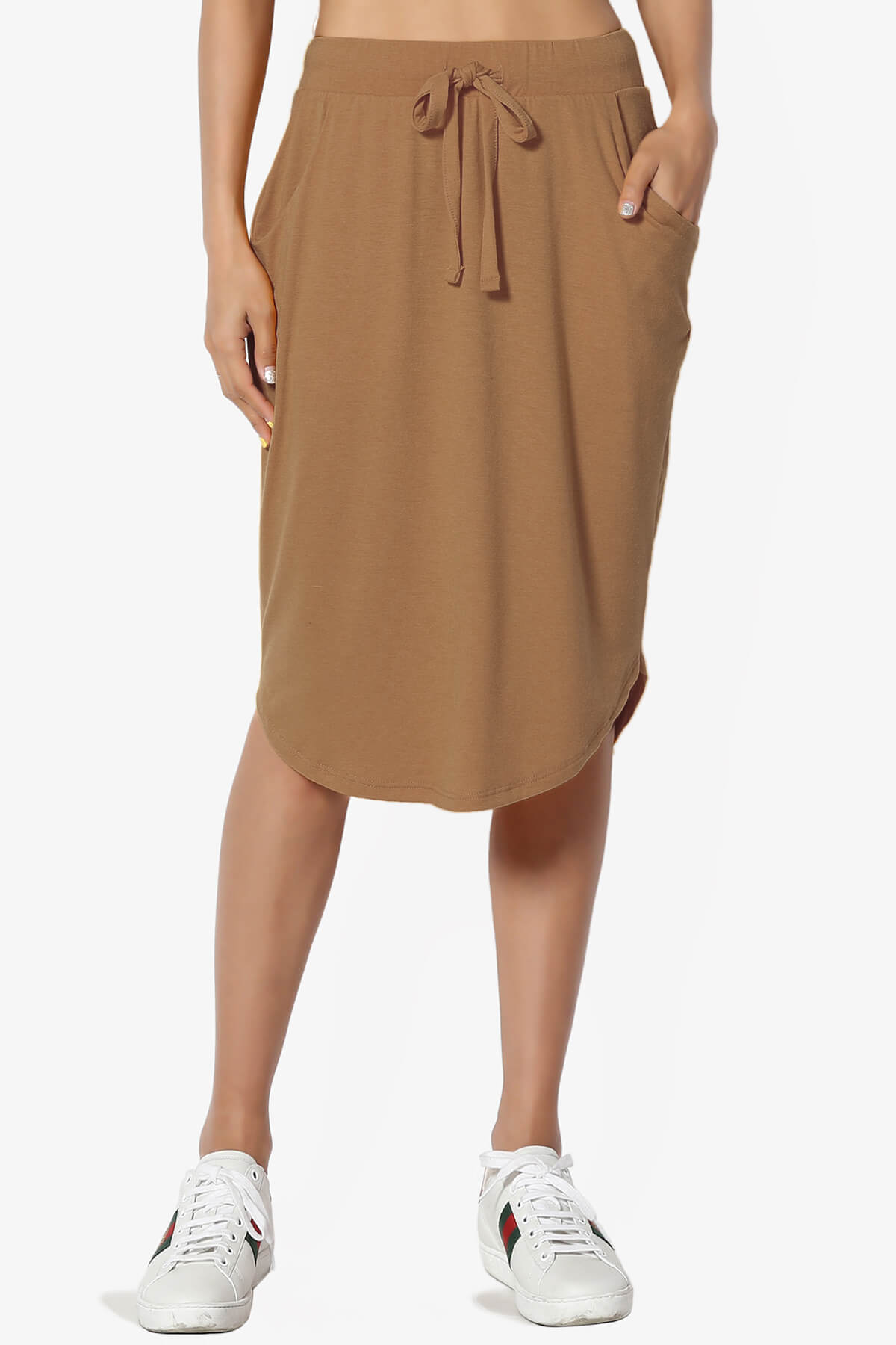 Eclipse Drawstring Midi Skirt DEEP CAMEL_1