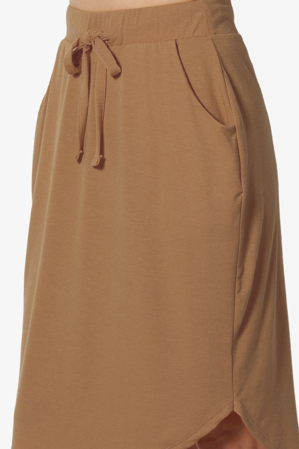 Eclipse Drawstring Midi Skirt DEEP CAMEL_5