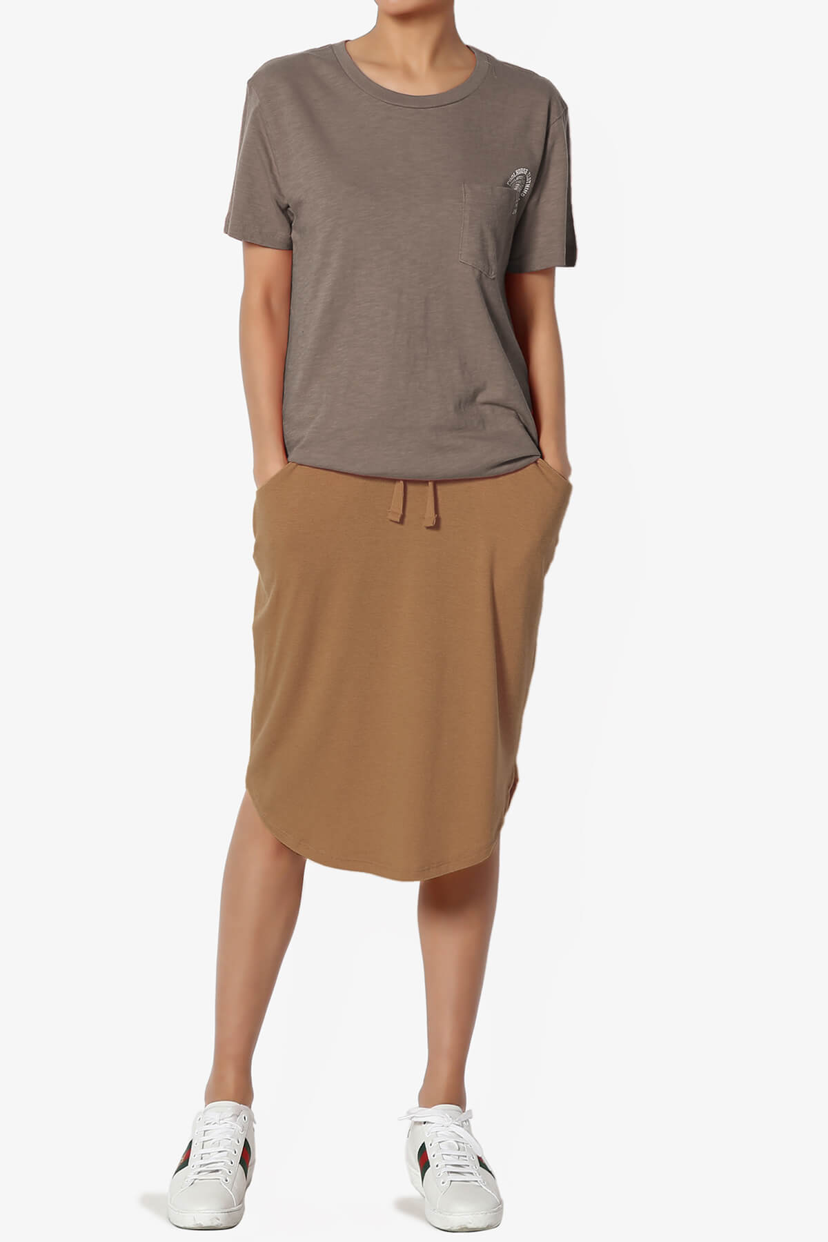 Eclipse Drawstring Midi Skirt DEEP CAMEL_6