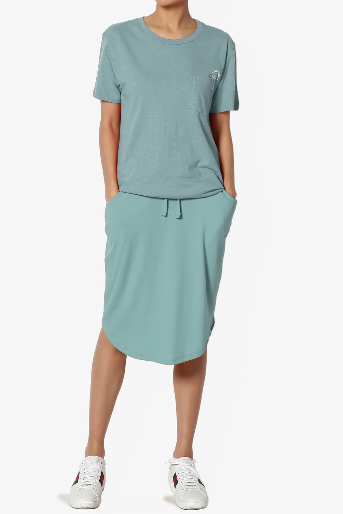 Eclipse Drawstring Midi Skirt DUSTY BLUE_6