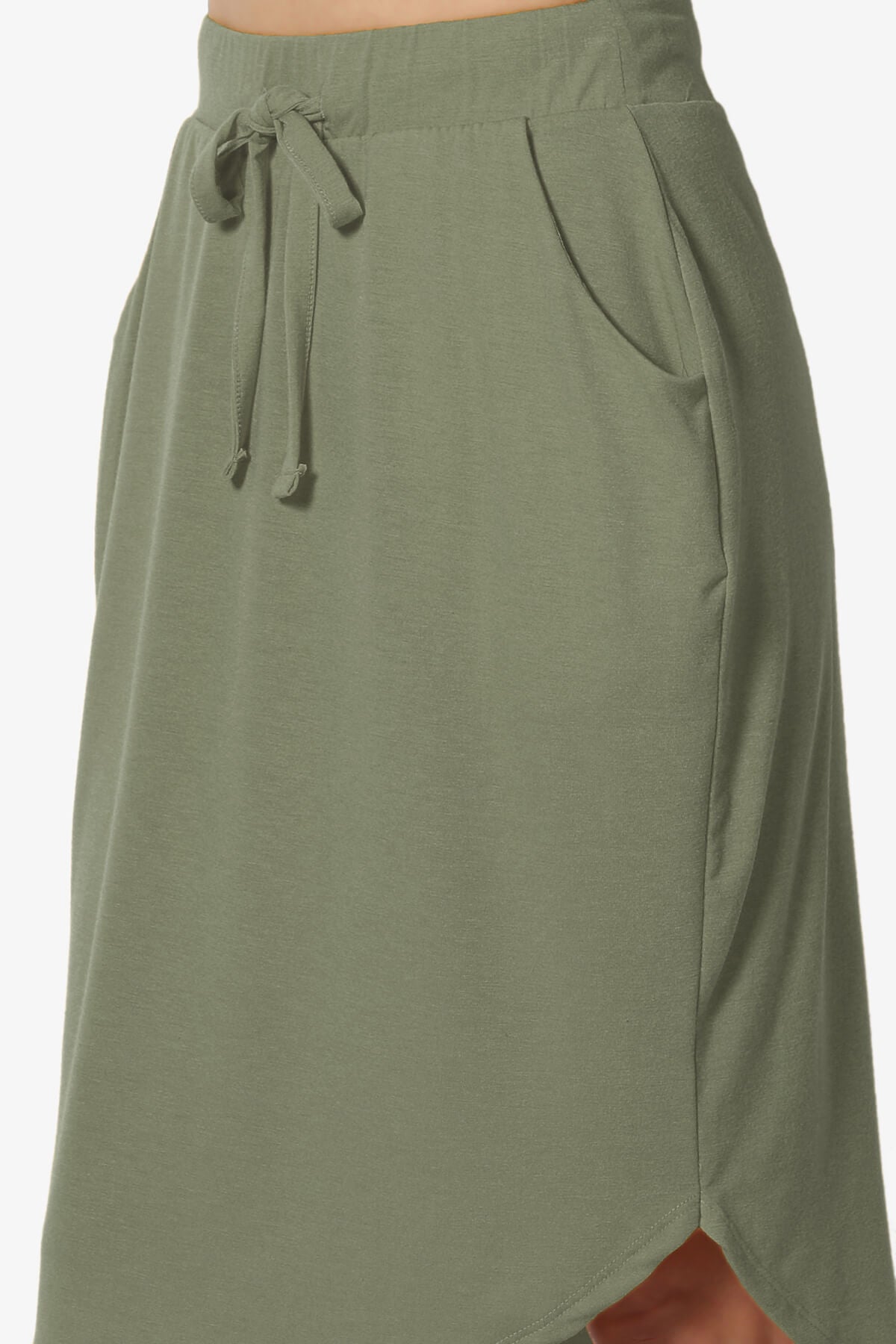 Eclipse Drawstring Midi Skirt DUSTY OLIVE_5