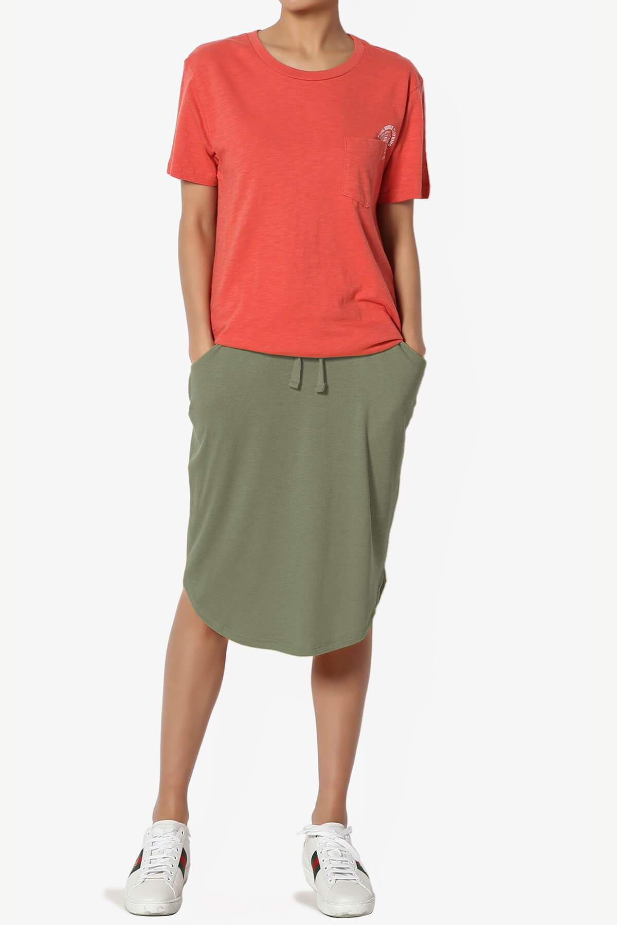 Eclipse Drawstring Midi Skirt DUSTY OLIVE_6