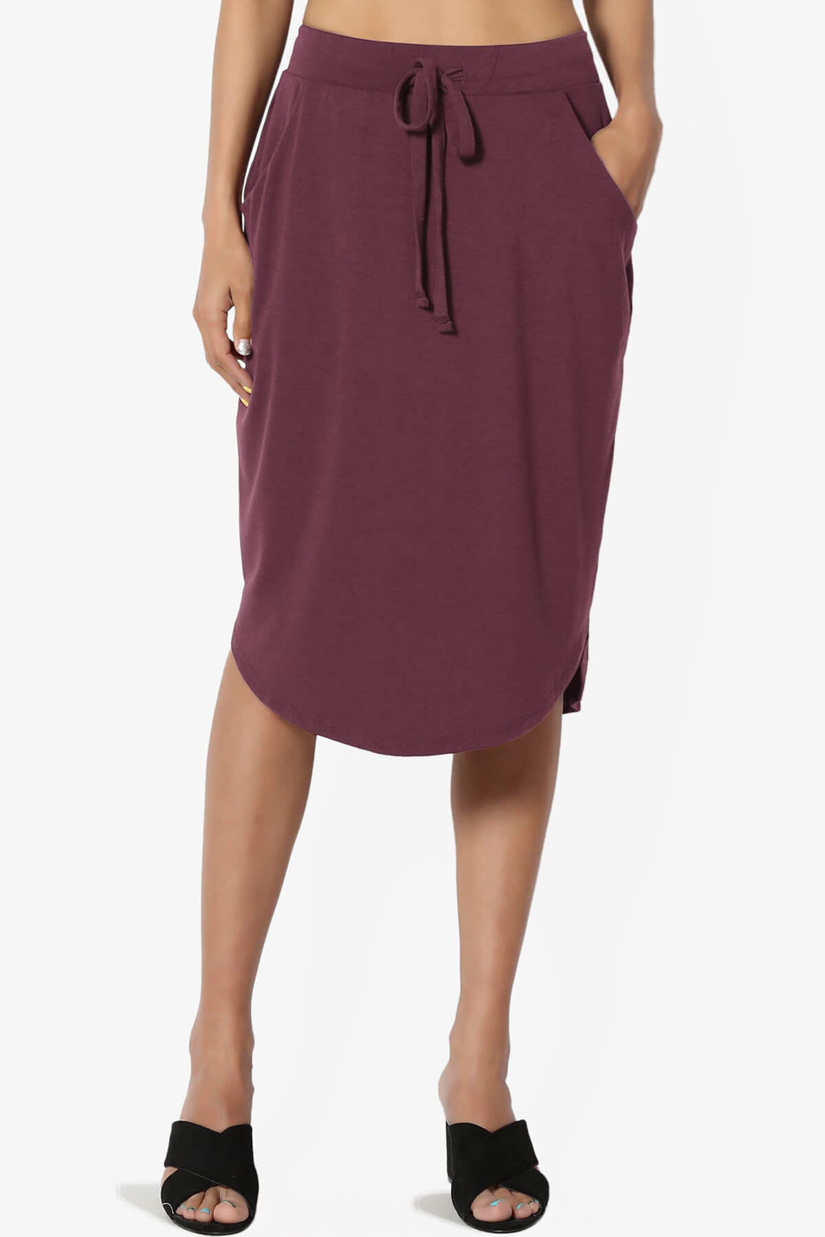 Eclipse Drawstring Midi Skirt DUSTY PLUM_1