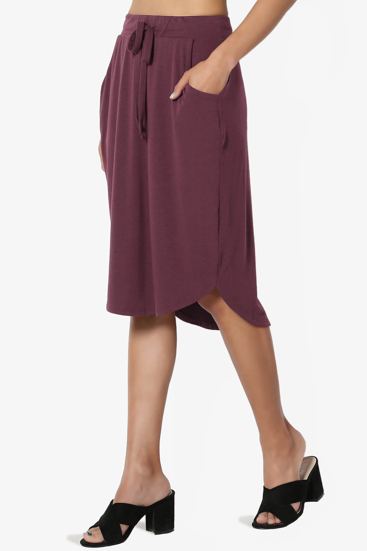 Eclipse Drawstring Midi Skirt DUSTY PLUM_3