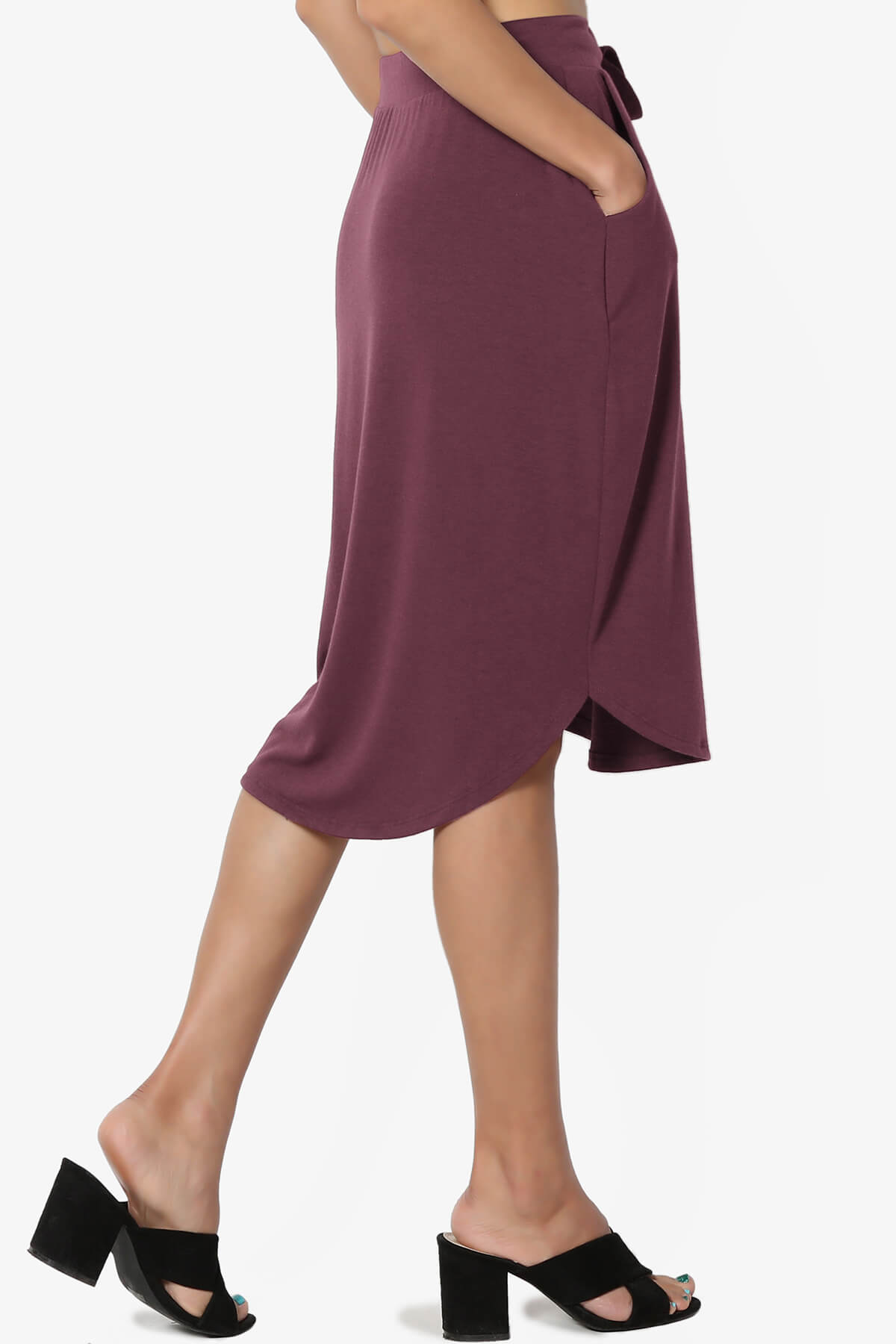 Eclipse Drawstring Midi Skirt DUSTY PLUM_4