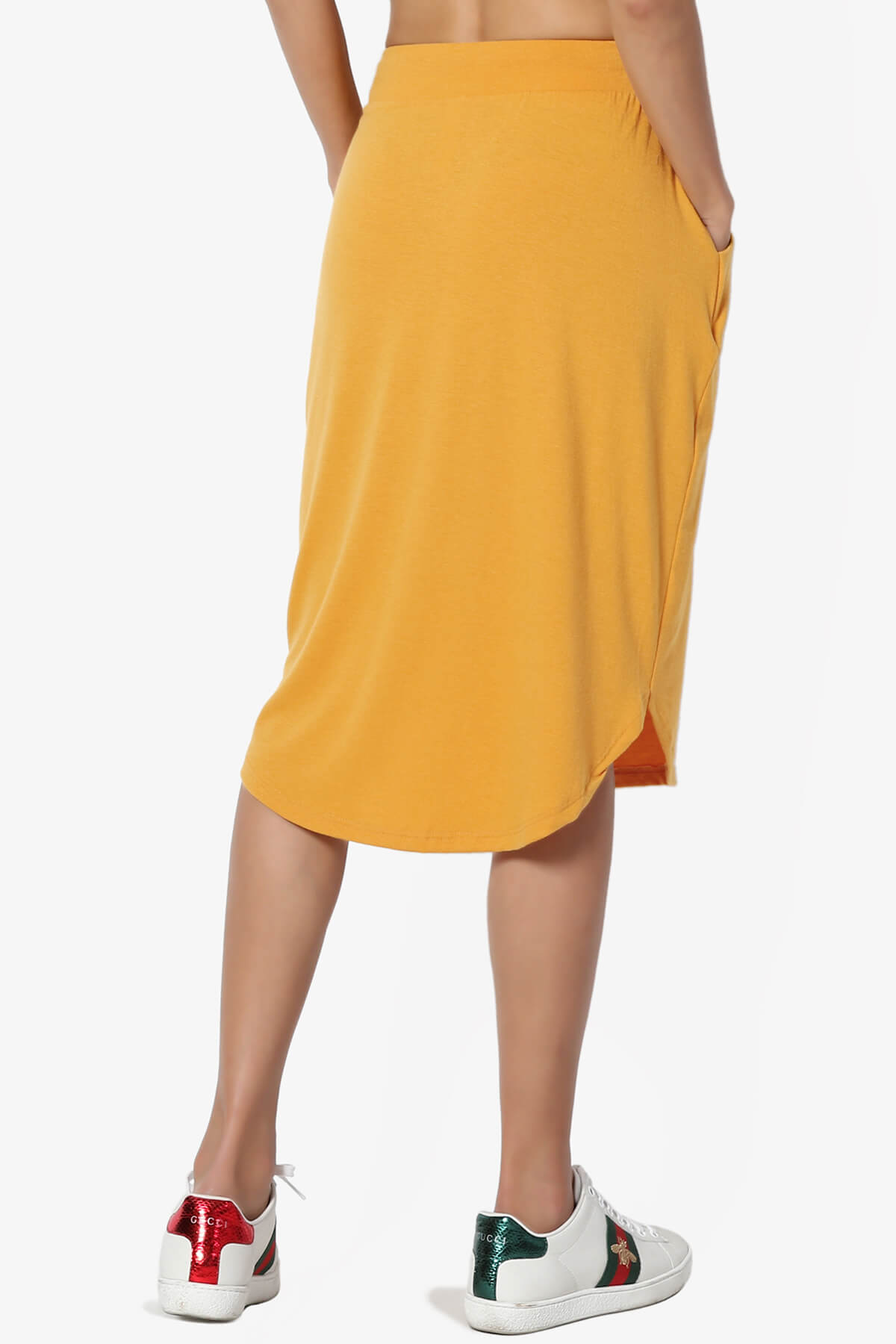Eclipse Drawstring Midi Skirt GOLDEN MUSTARD_2