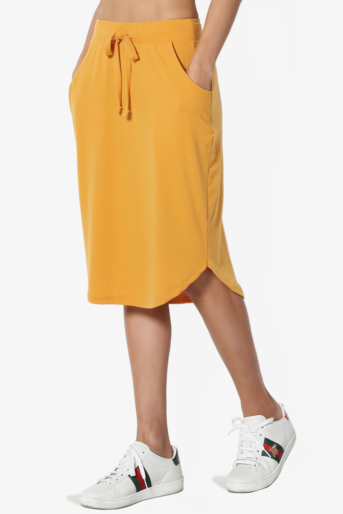 Eclipse Drawstring Midi Skirt GOLDEN MUSTARD_3