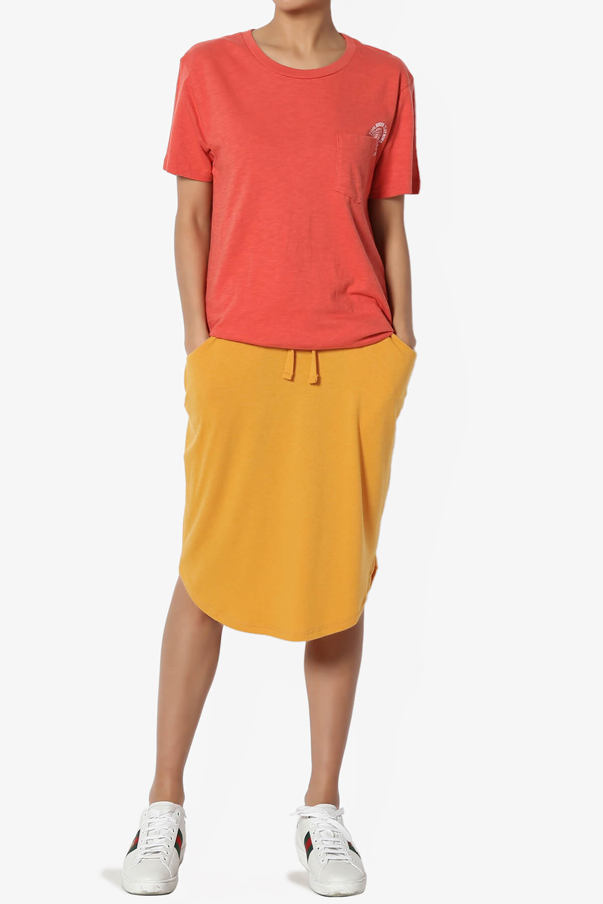 Eclipse Drawstring Midi Skirt GOLDEN MUSTARD_6