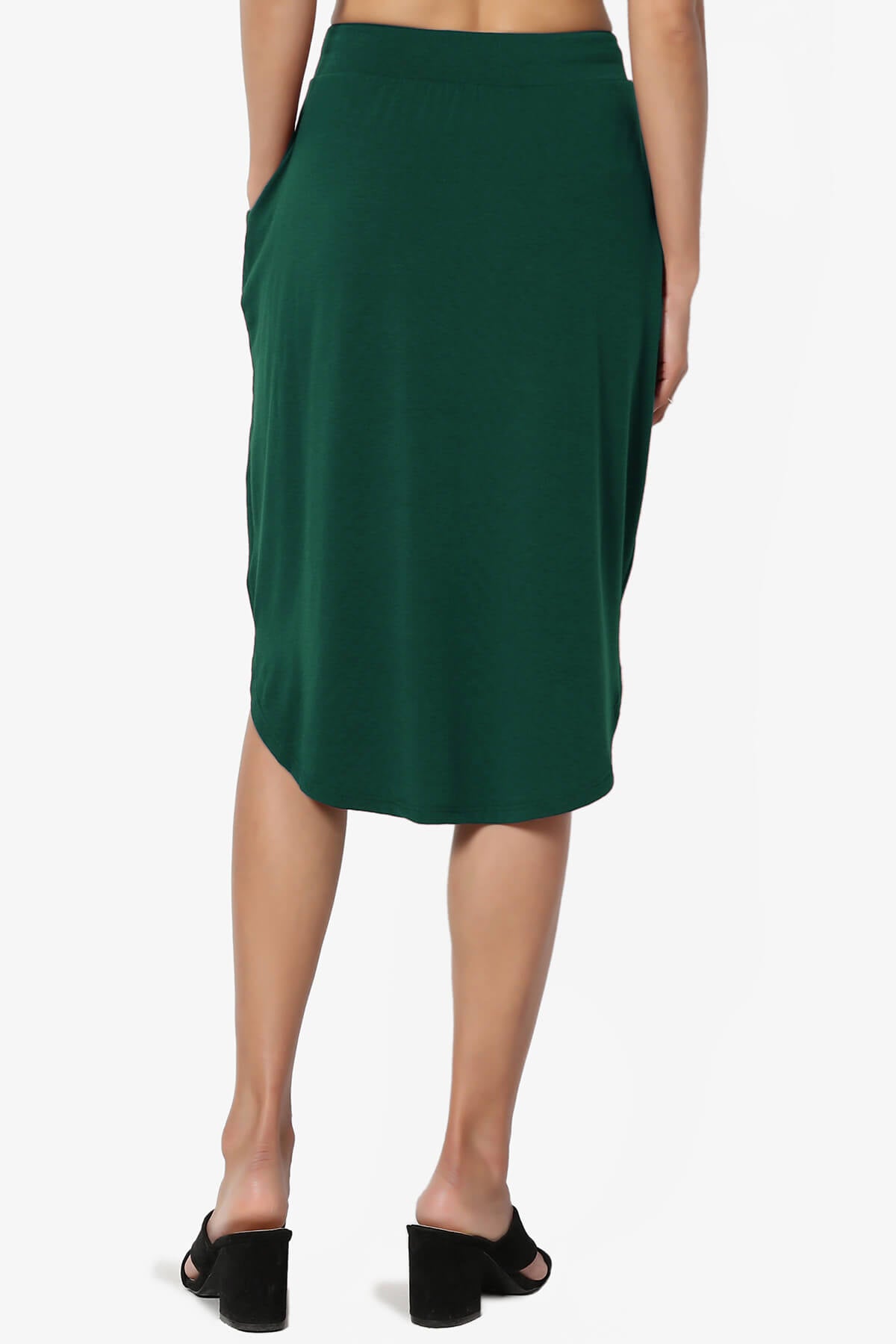 Eclipse Drawstring Midi Skirt HUNTER GREEN_2