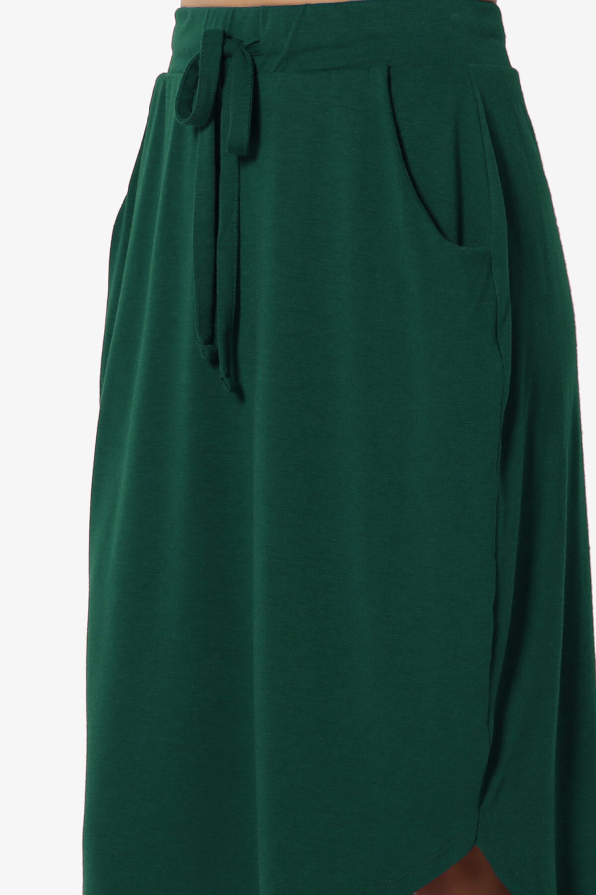 Eclipse Drawstring Midi Skirt HUNTER GREEN_5