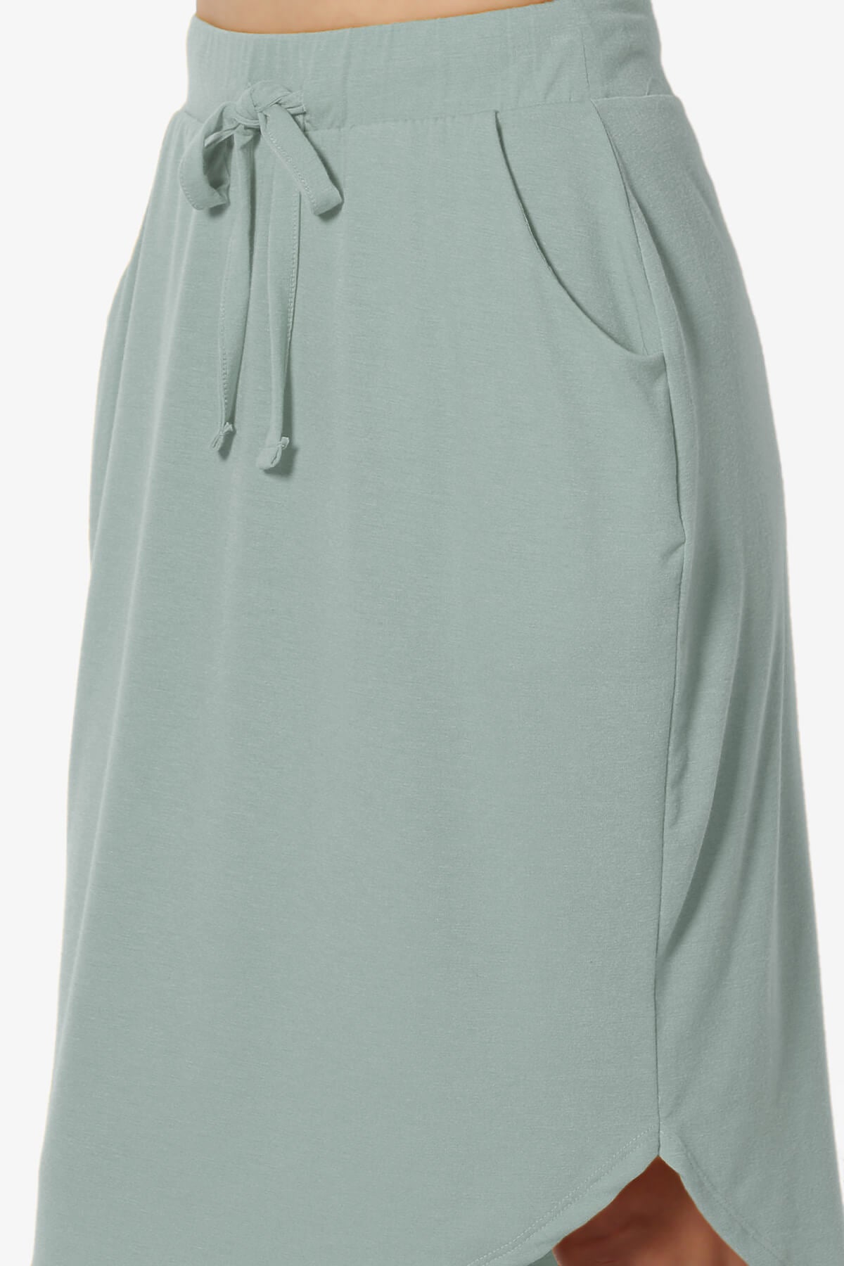 Eclipse Drawstring Midi Skirt LIGHT GREEN_5