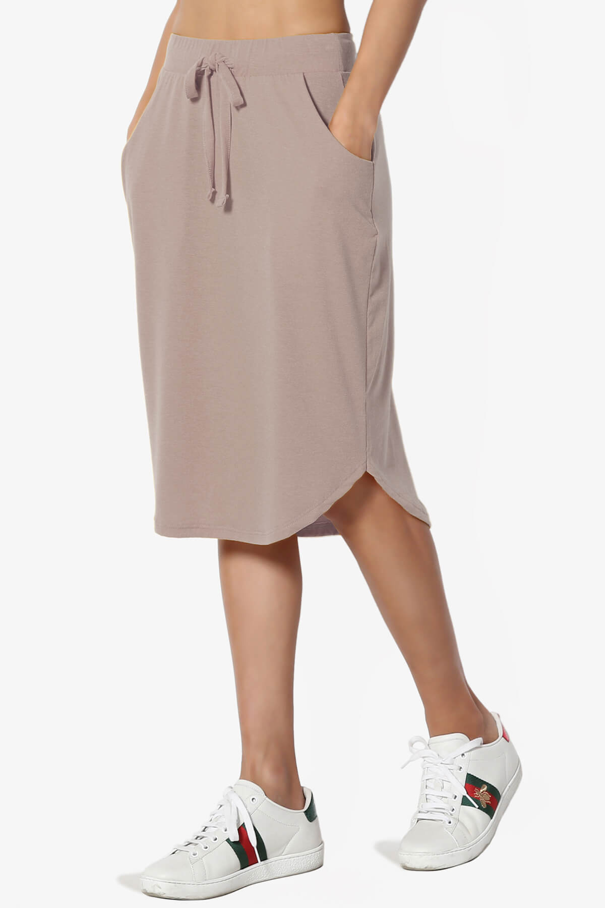 Eclipse Drawstring Midi Skirt LIGHT MOCHA_3