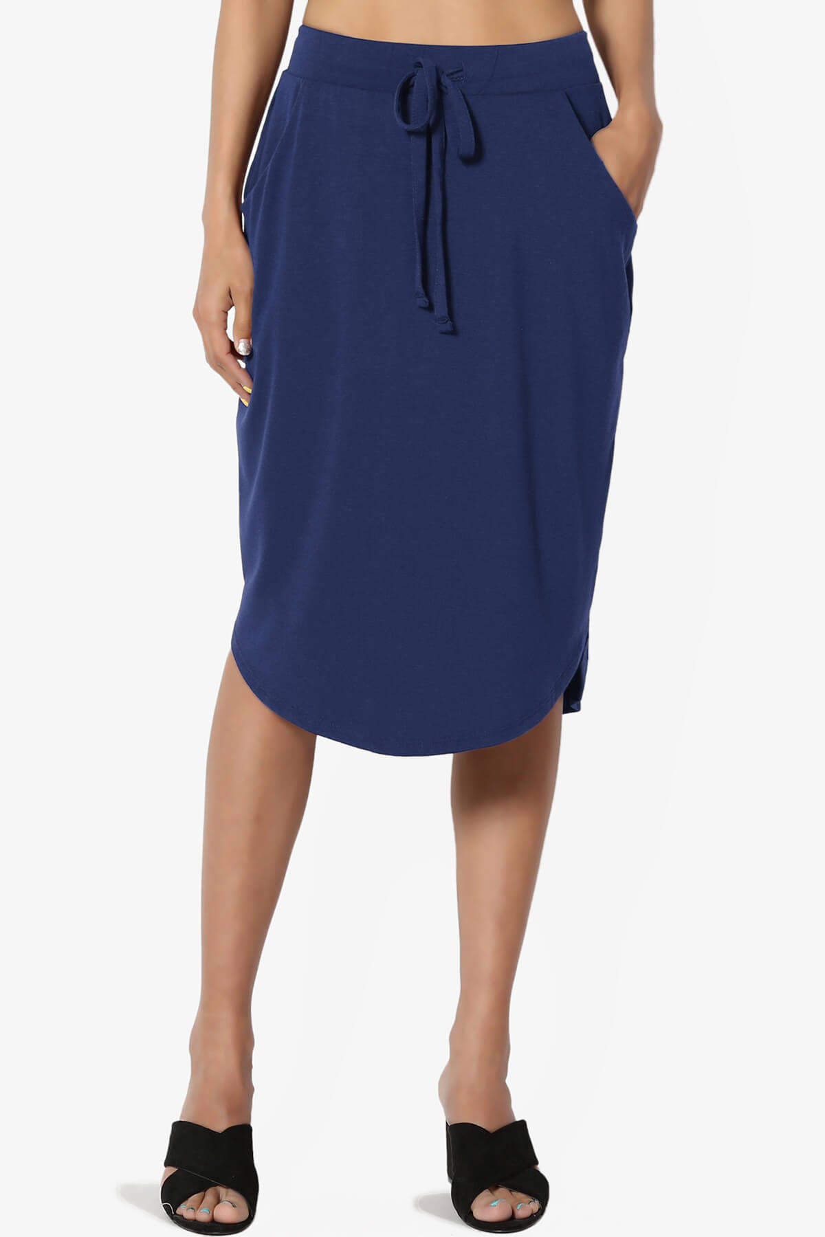 Eclipse Drawstring Midi Skirt LIGHT NAVY_1