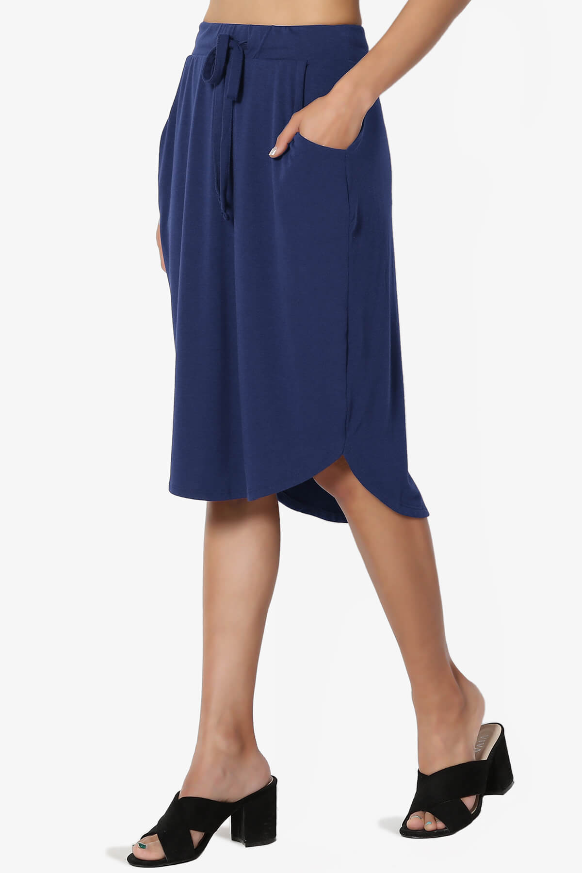 Eclipse Drawstring Midi Skirt LIGHT NAVY_3