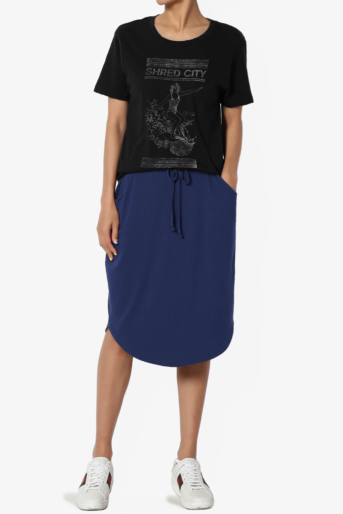 Eclipse Drawstring Midi Skirt LIGHT NAVY_6