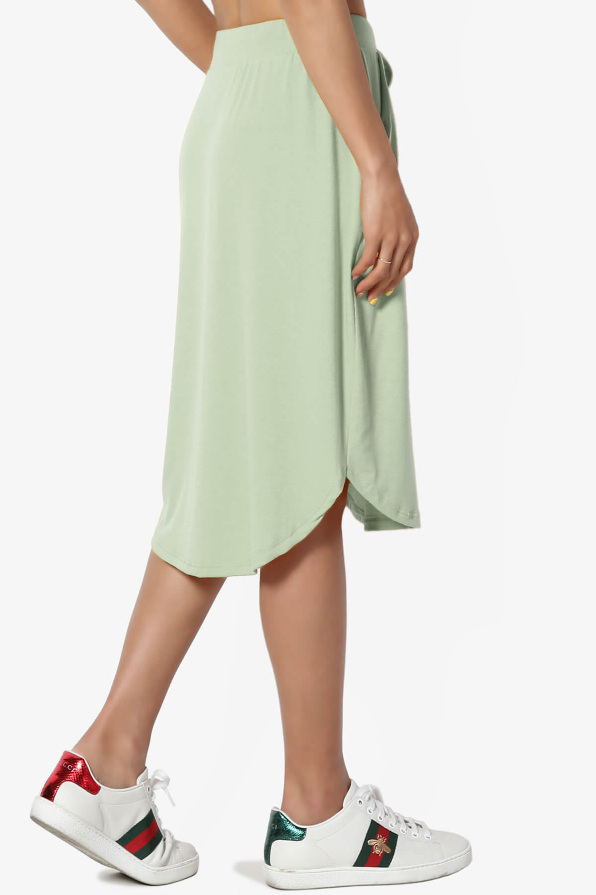 Eclipse Drawstring Midi Skirt LIGHT SAGE_4