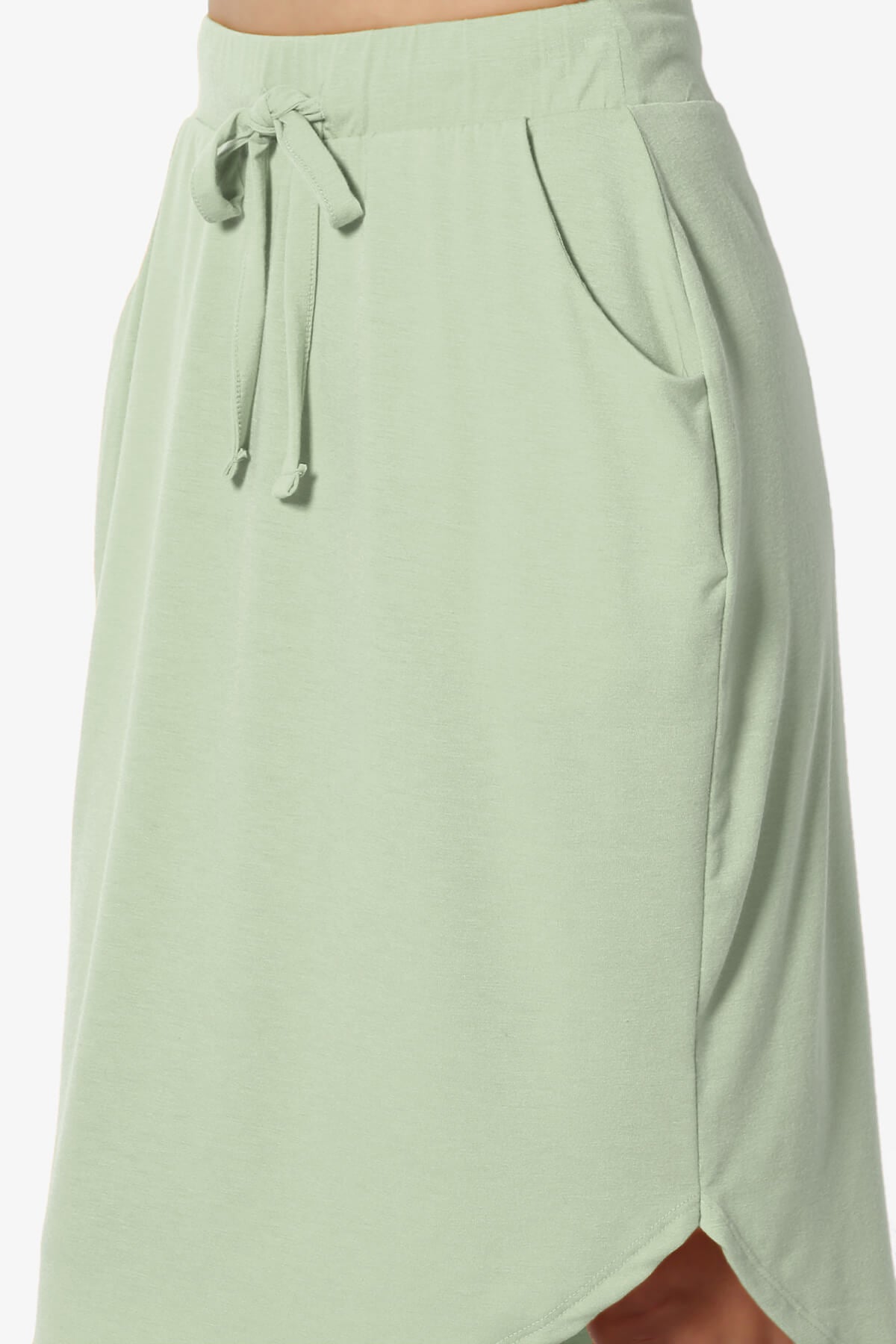 Eclipse Drawstring Midi Skirt LIGHT SAGE_5