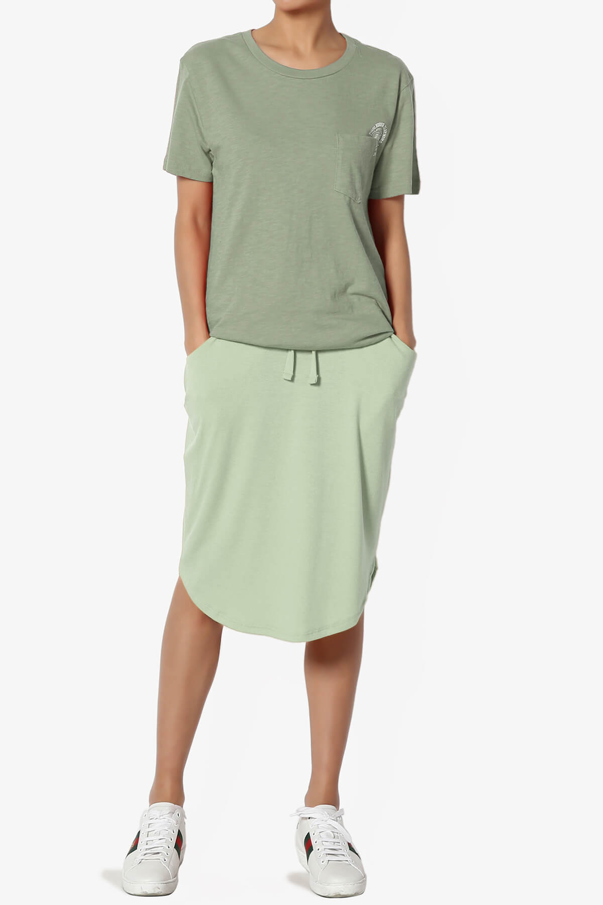 Eclipse Drawstring Midi Skirt LIGHT SAGE_6
