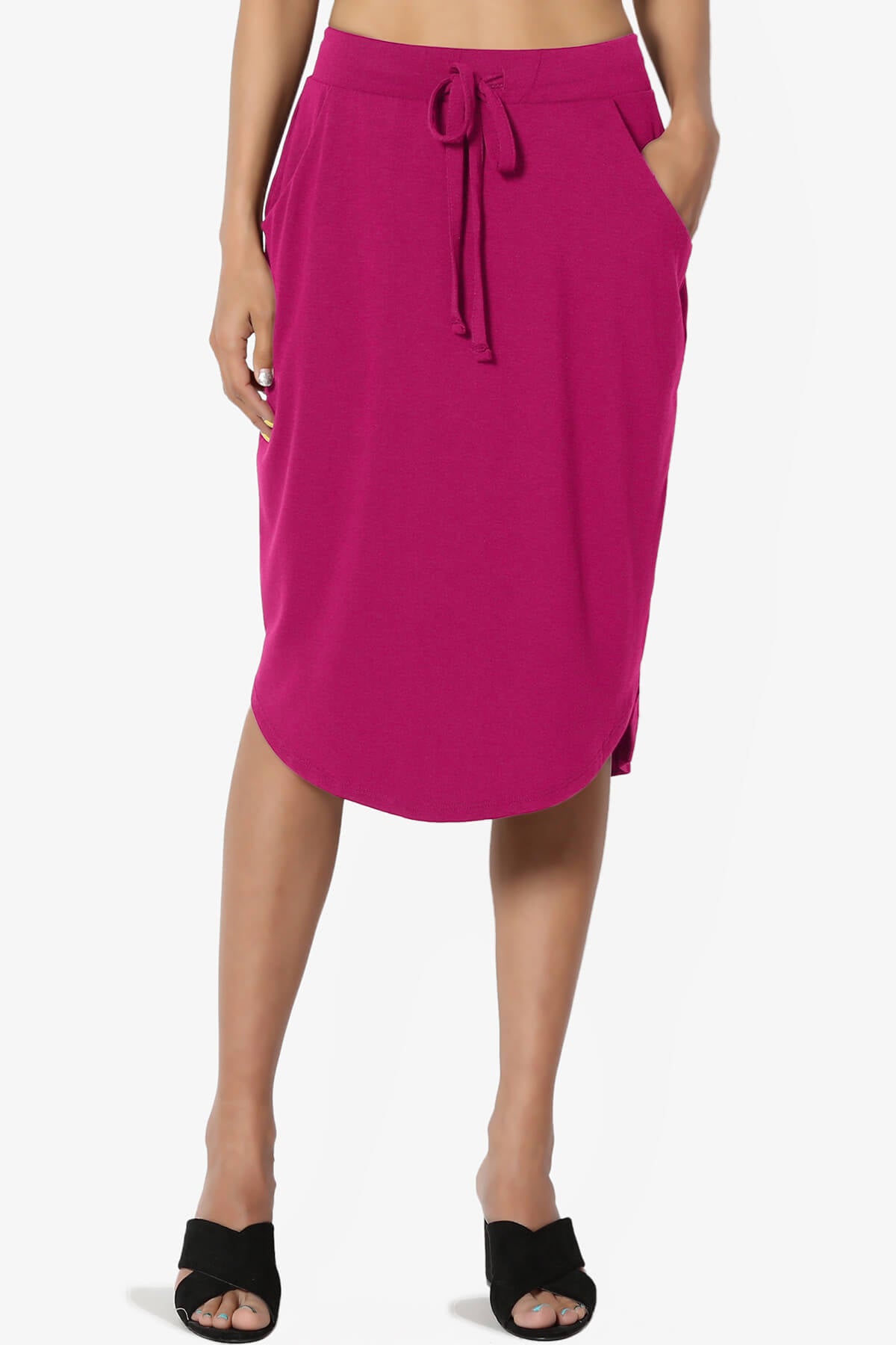 Eclipse Drawstring Midi Skirt MAGENTA_1