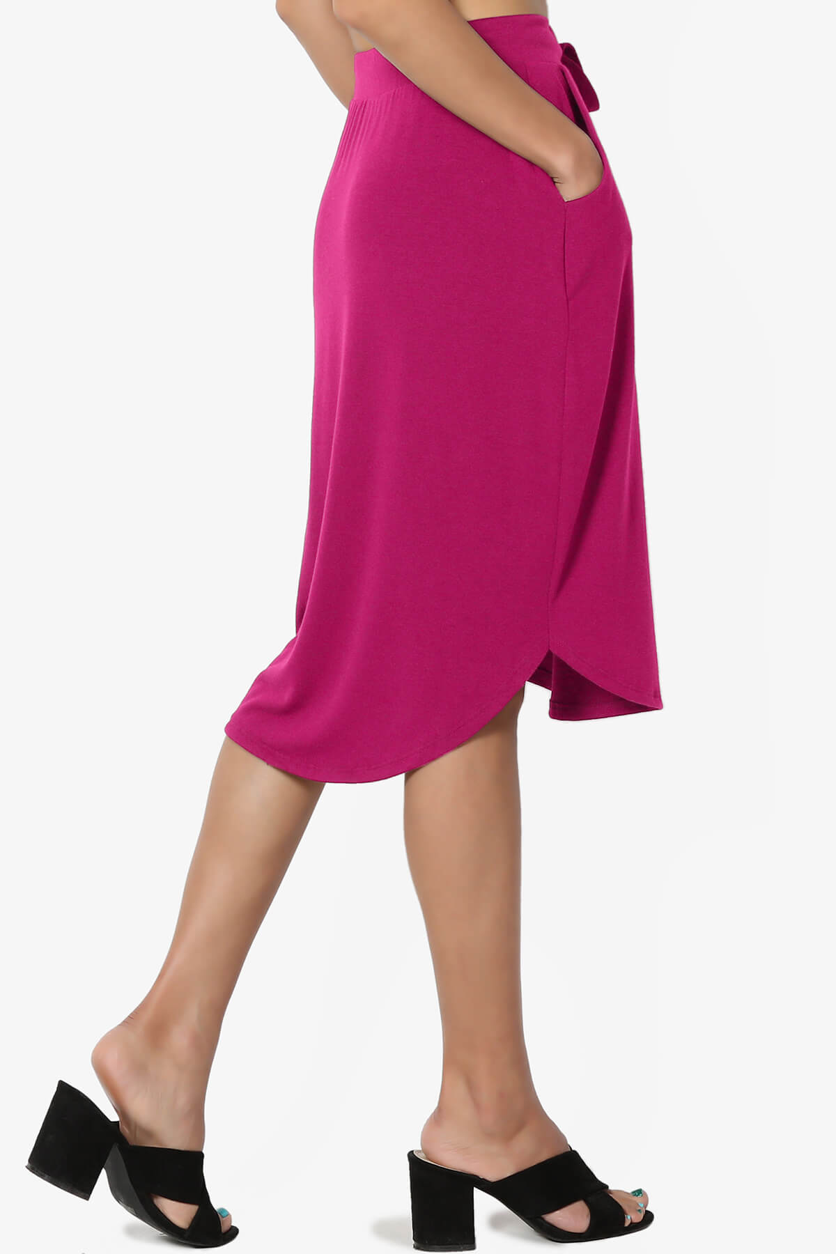 Eclipse Drawstring Midi Skirt MAGENTA_4