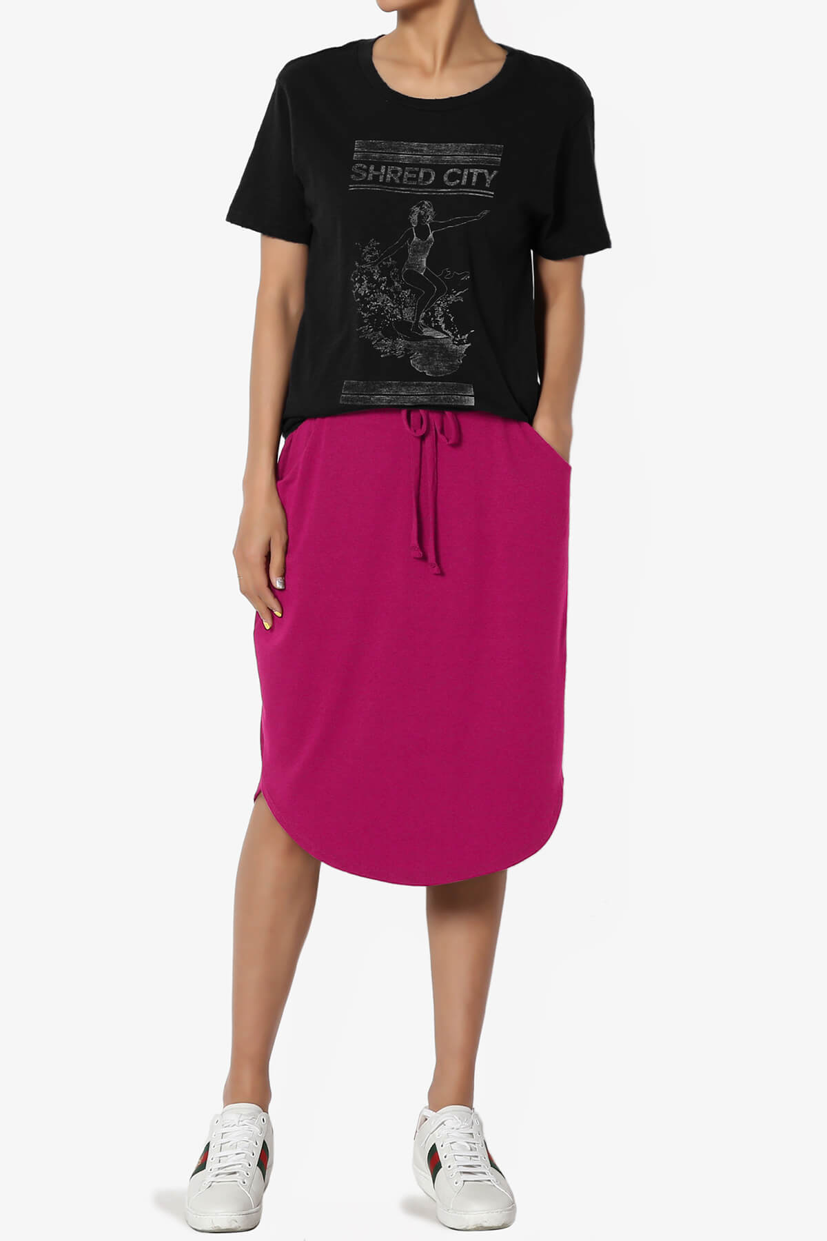 Eclipse Drawstring Midi Skirt MAGENTA_6