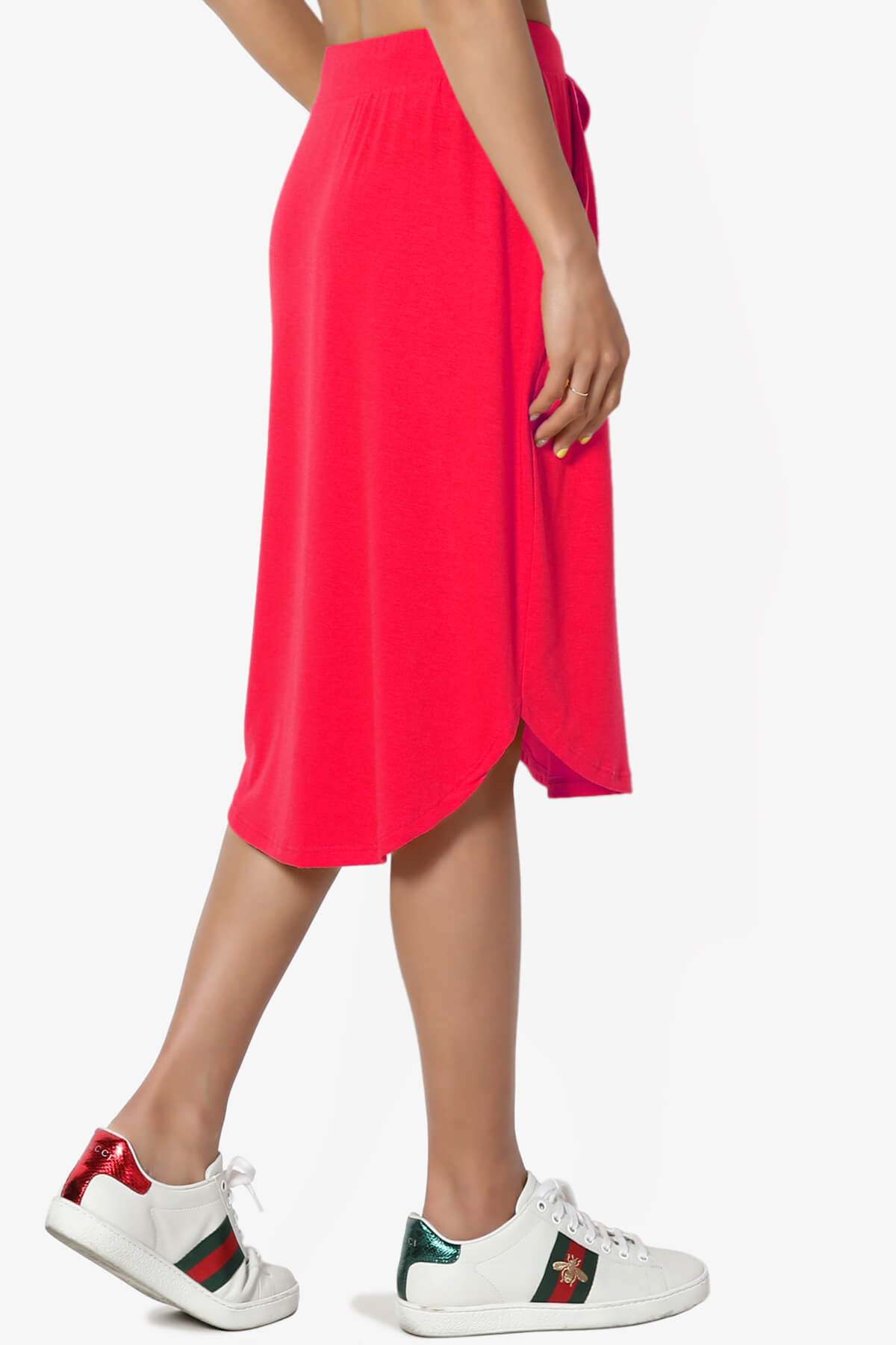Eclipse Drawstring Midi Skirt RED_4