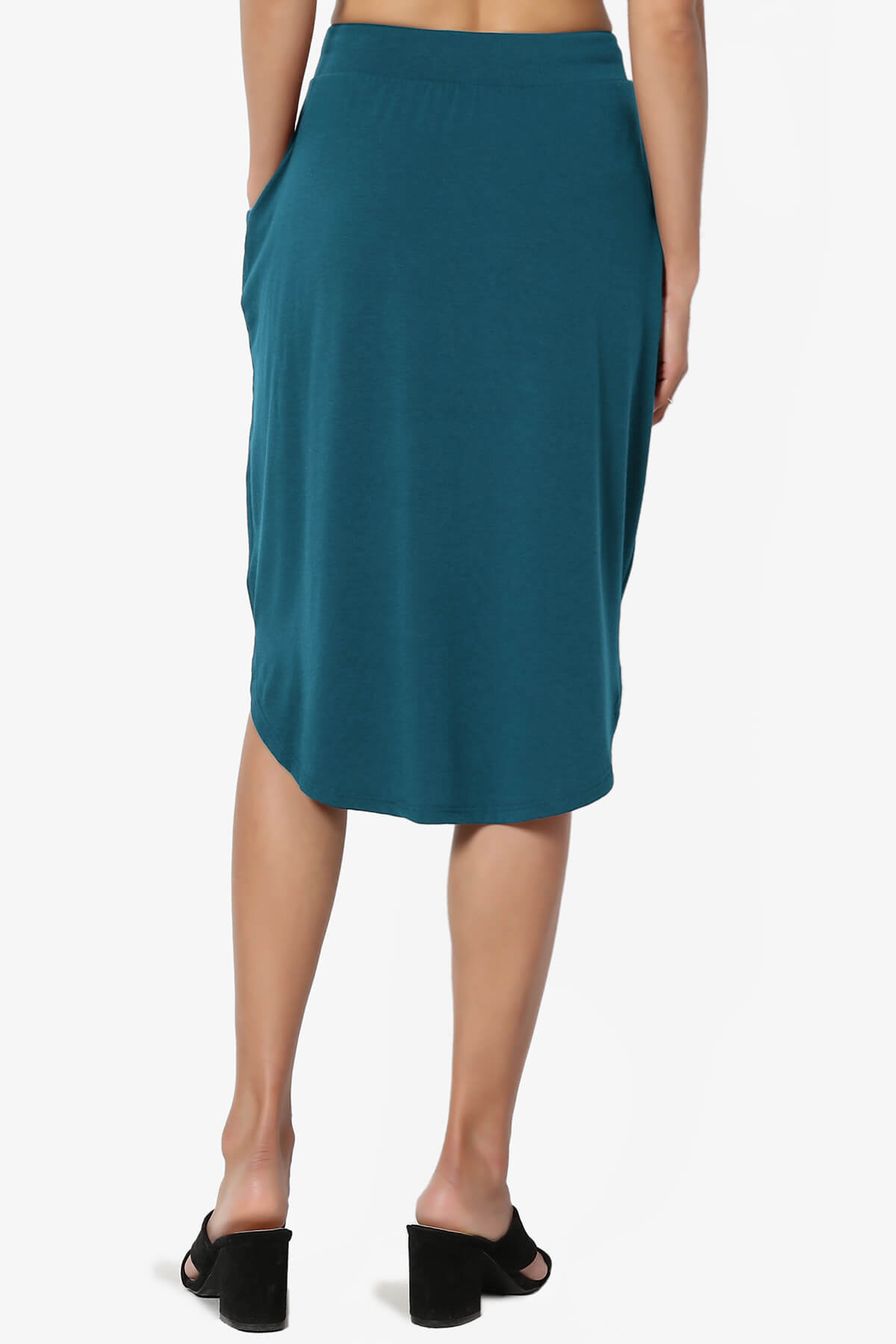 Eclipse Drawstring Midi Skirt TEAL_2