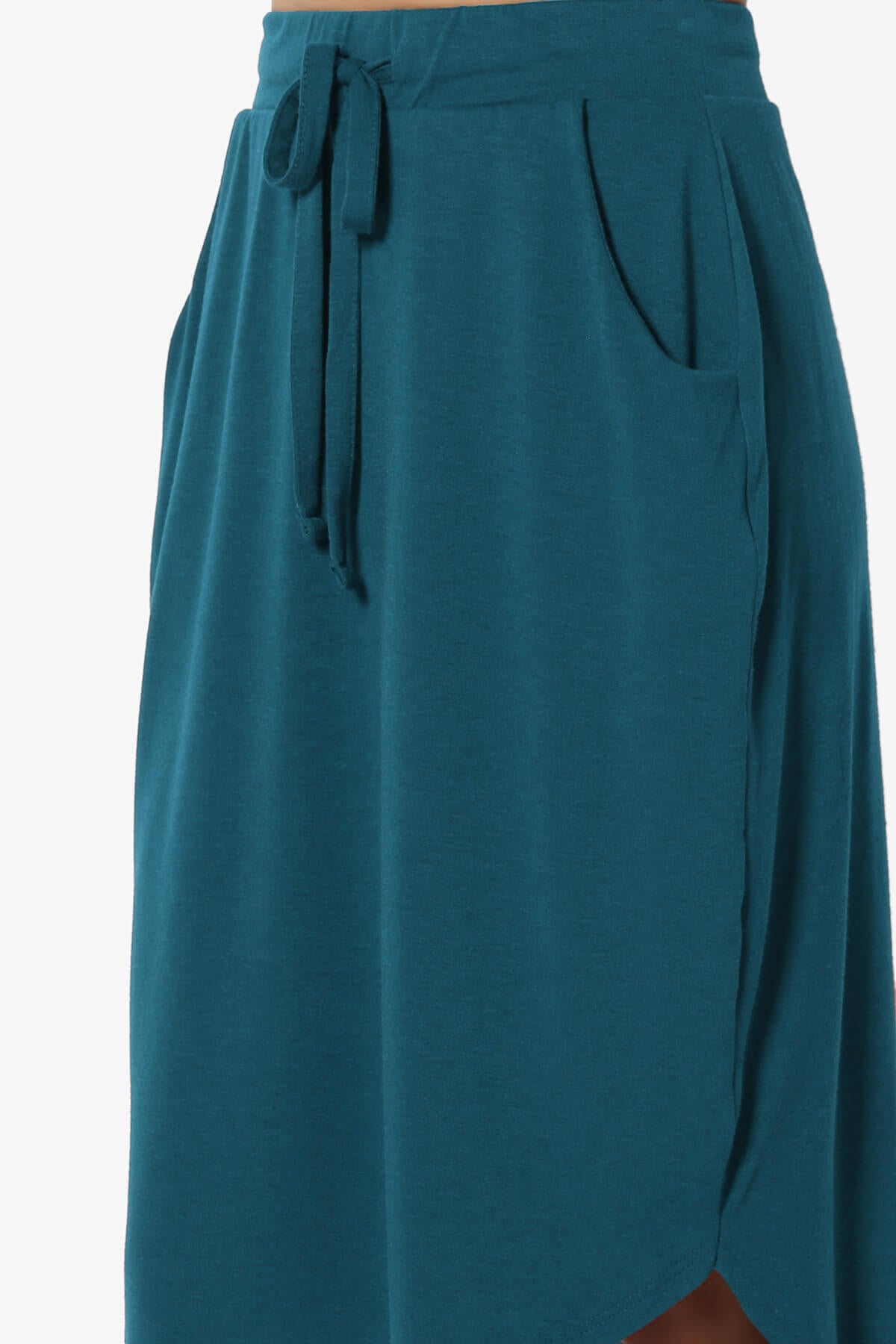 Eclipse Drawstring Midi Skirt TEAL_5