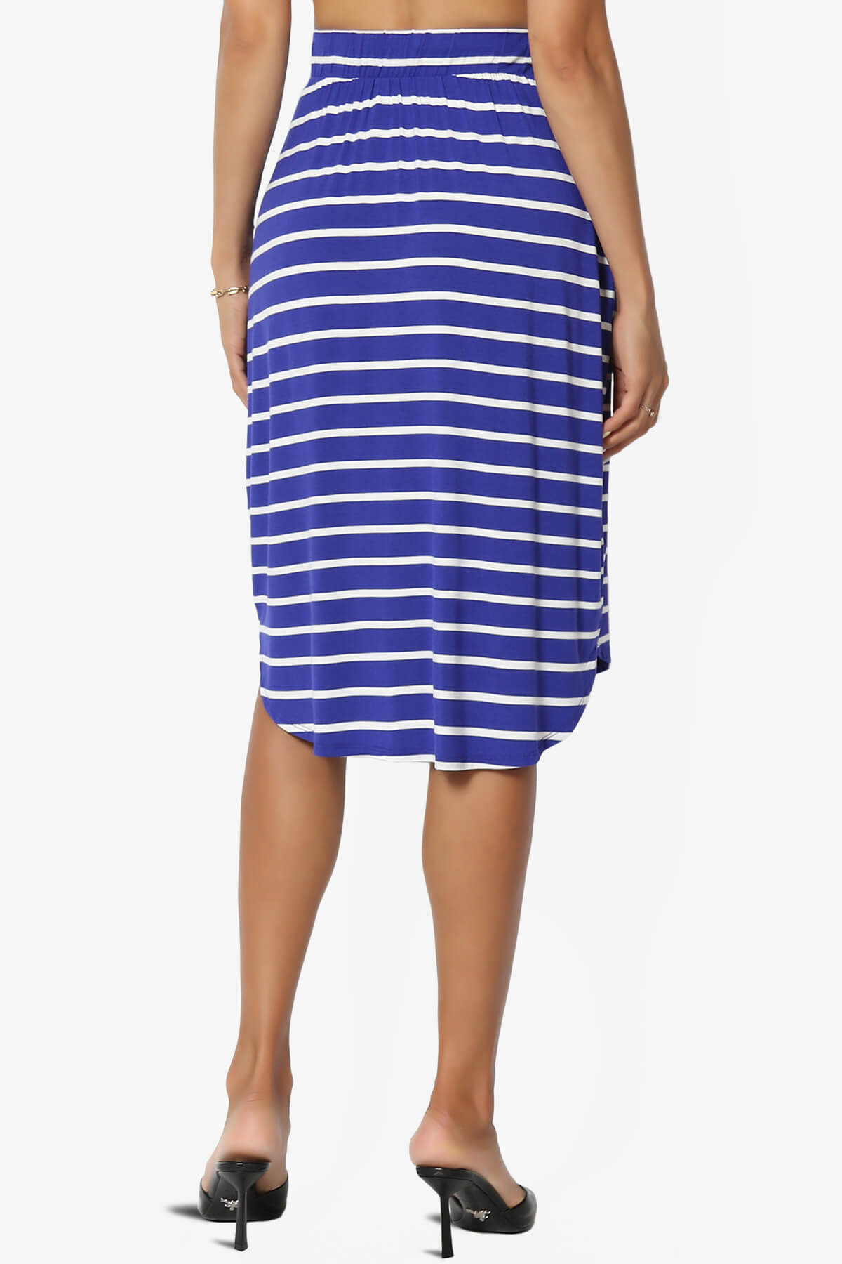 Eclipse Stripe Drawstring Midi Skirt BRIGHT BLUE_2