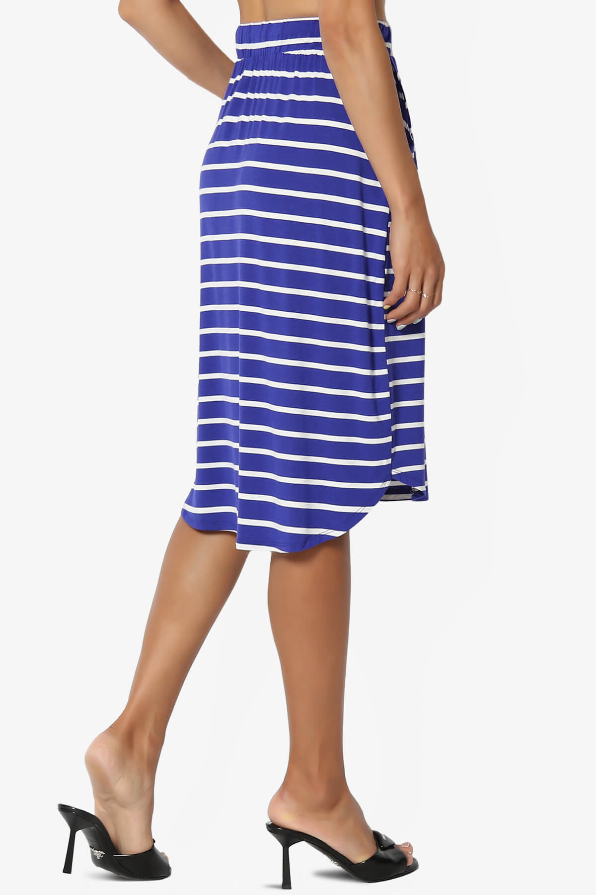 Eclipse Stripe Drawstring Midi Skirt BRIGHT BLUE_4