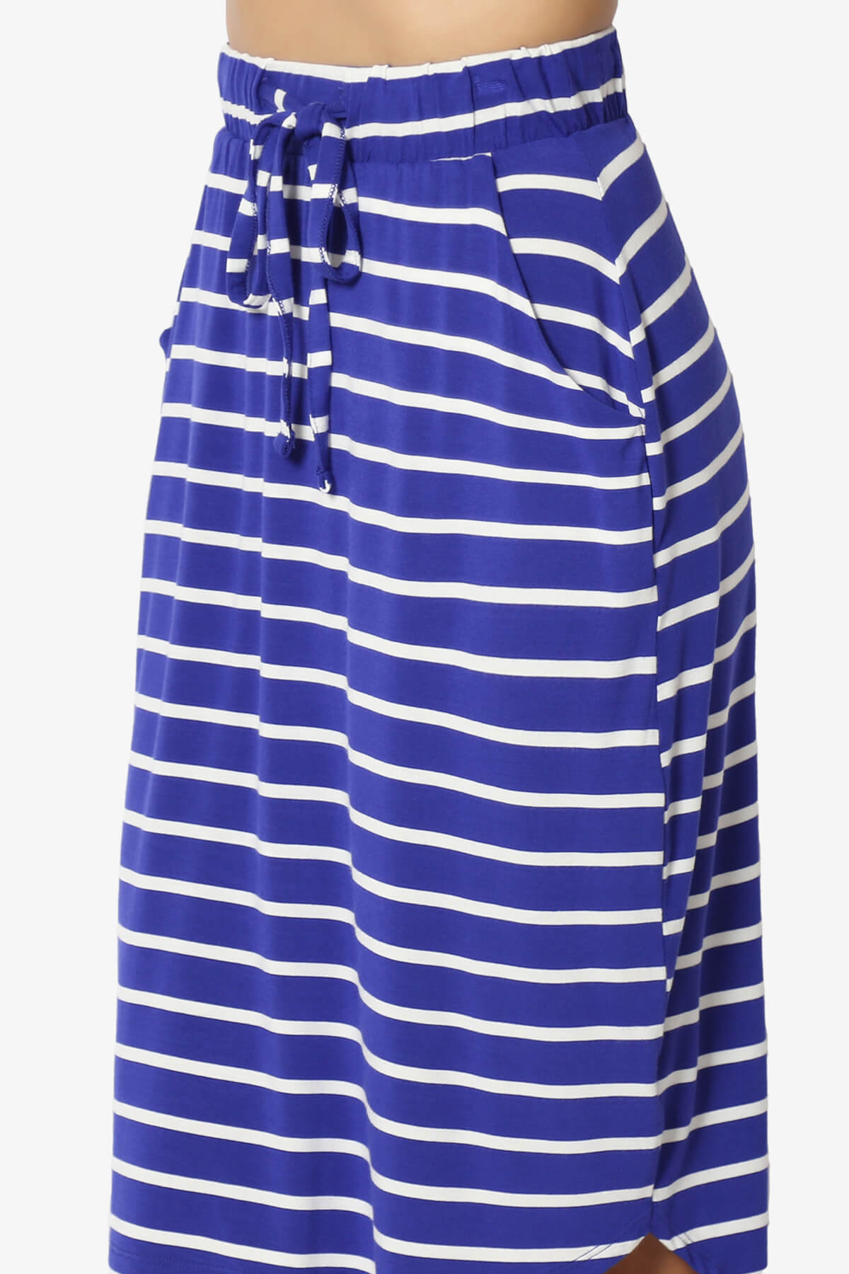 Eclipse Stripe Drawstring Midi Skirt BRIGHT BLUE_5