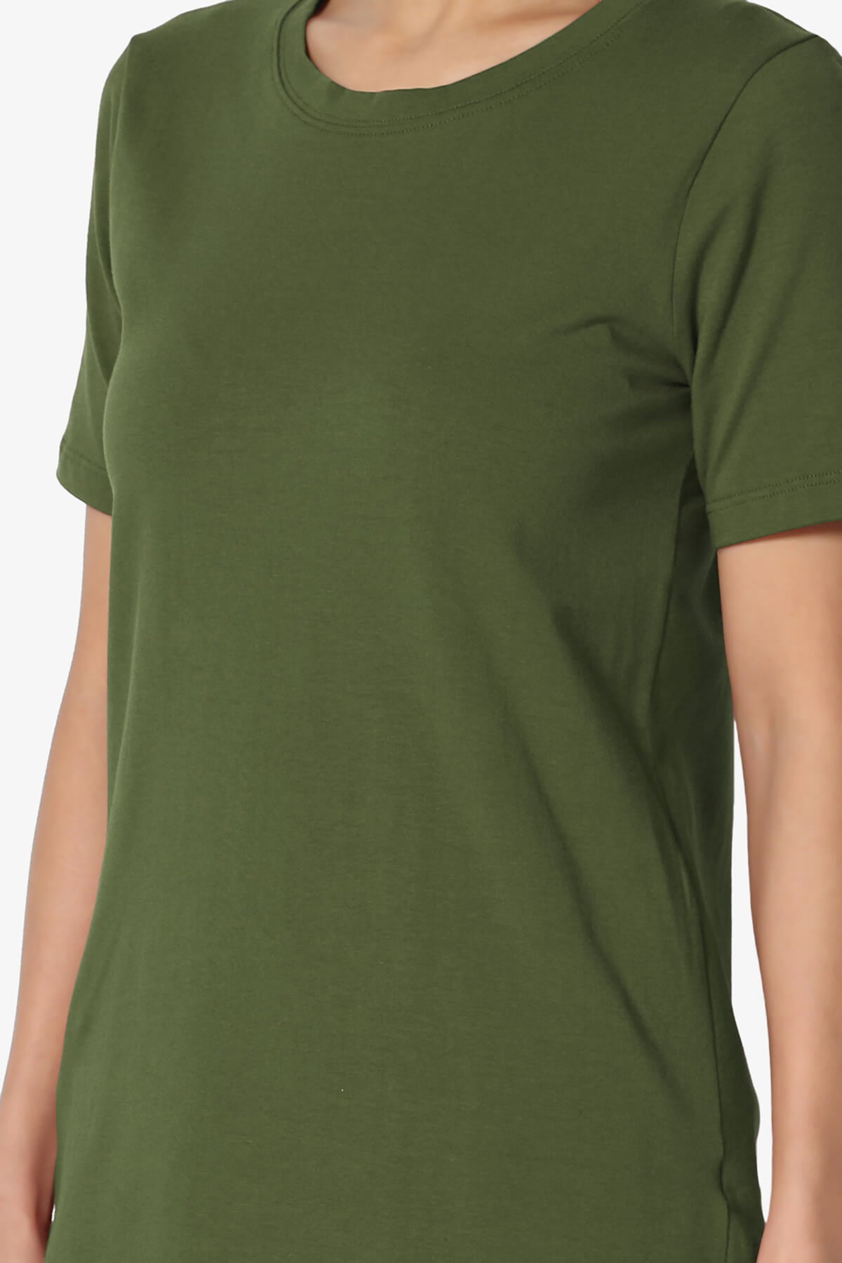 Elora Crew Neck Short Sleeve T-Shirt ARMY GREEN_5