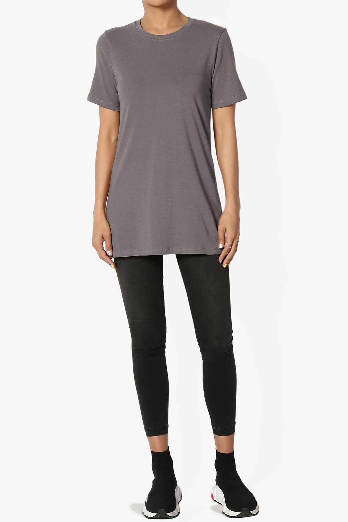 Elora Crew Neck Short Sleeve T-Shirt GREY_6