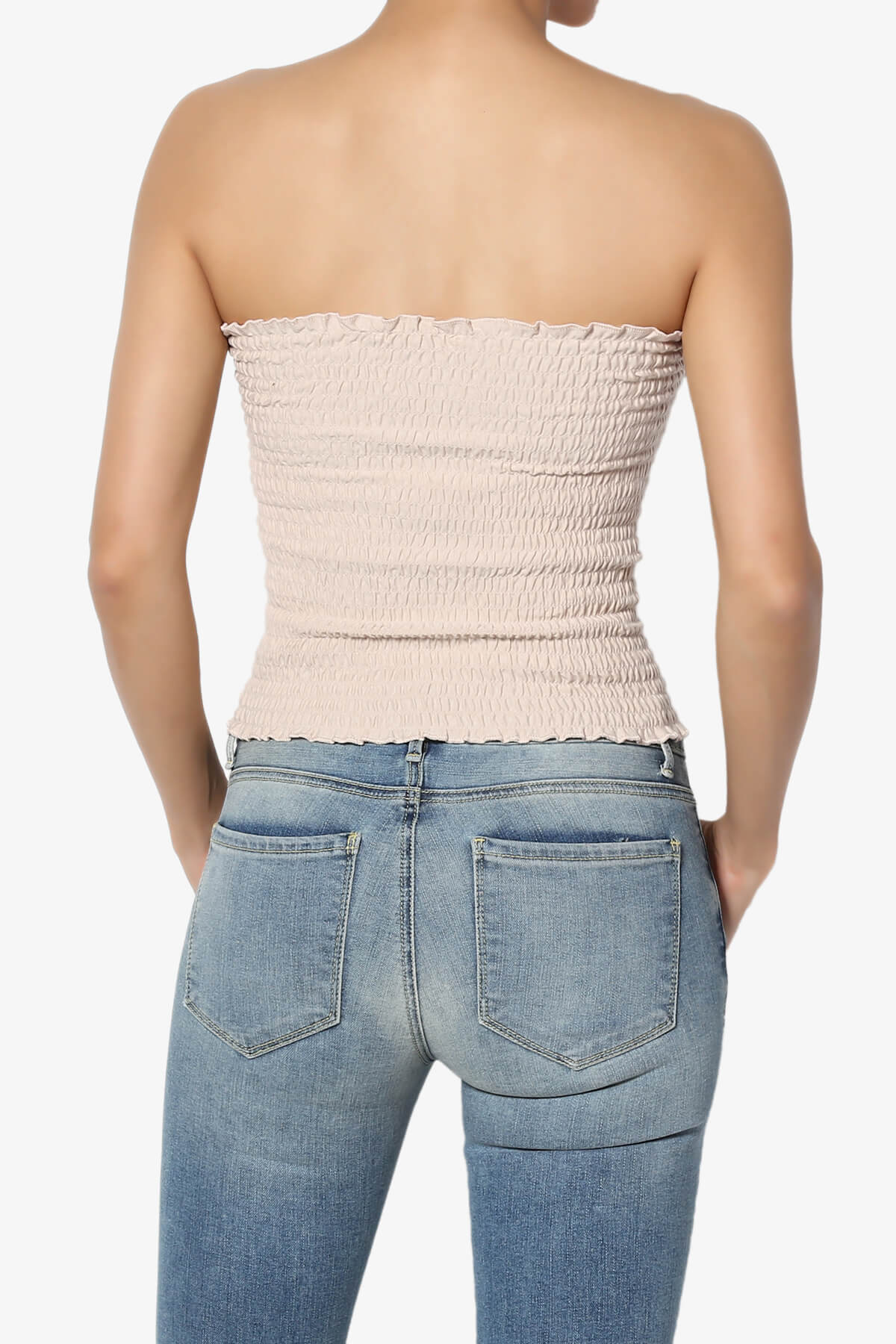 Faleece Smocked Crop Tube Top DUSTY BLUSH_2