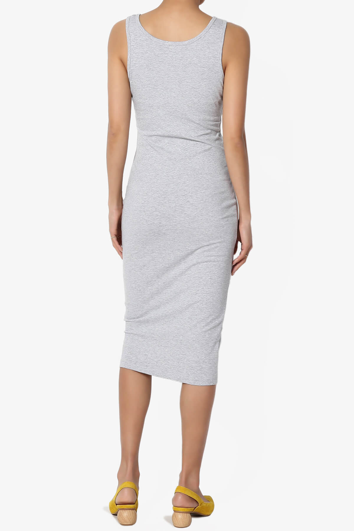 Fontella Sleeveless Bodycon Midi Dress HEATHER GREY_2