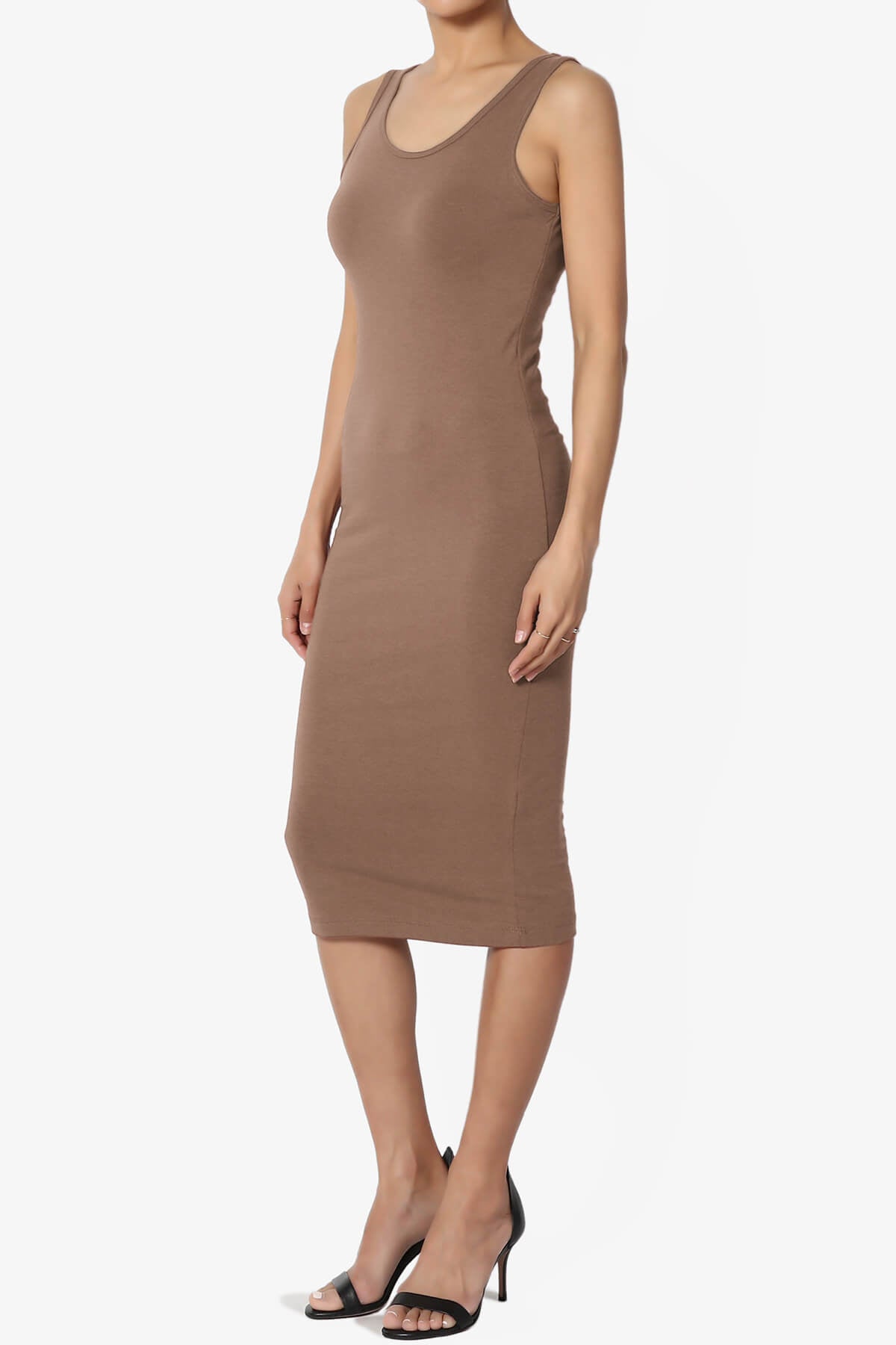 Fontella Sleeveless Bodycon Midi Dress MOCHA_3