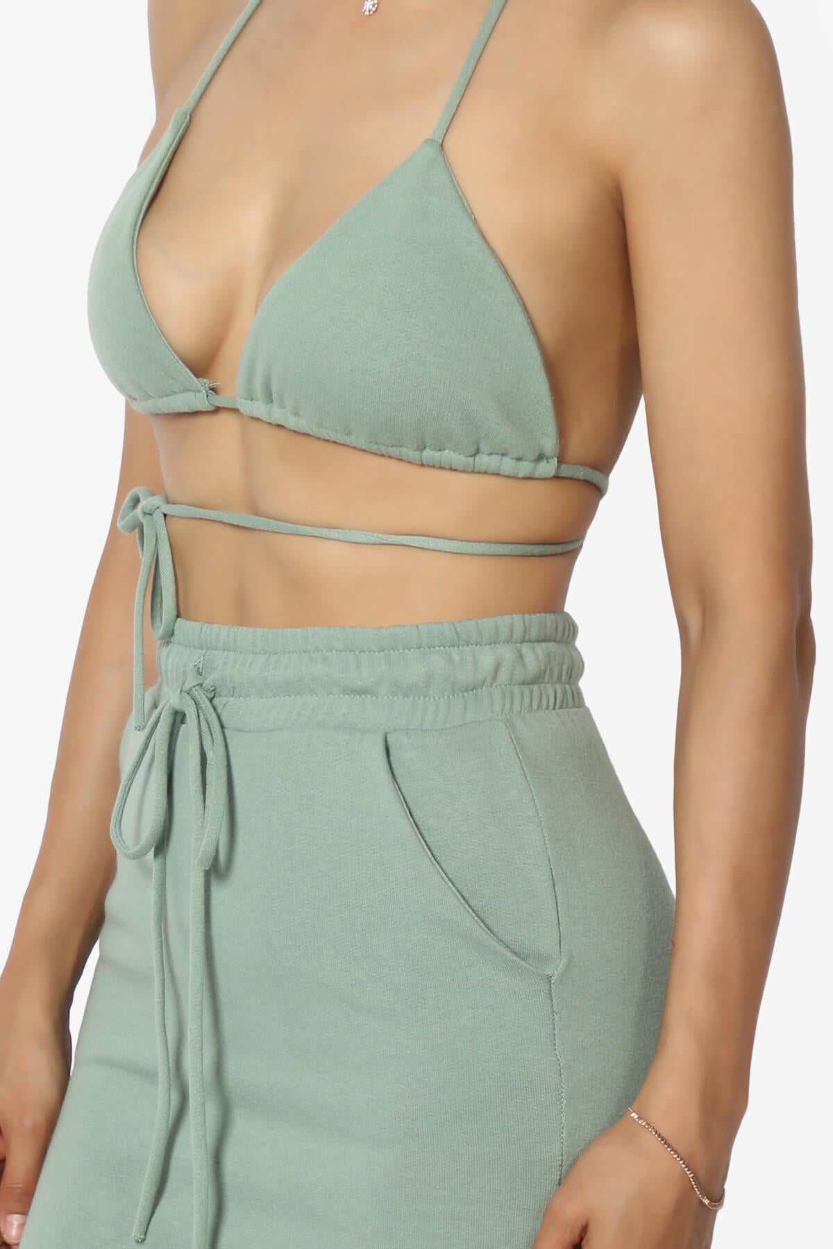 Fury Triangle Bra Top & Mini Skirt SET SAGE_5