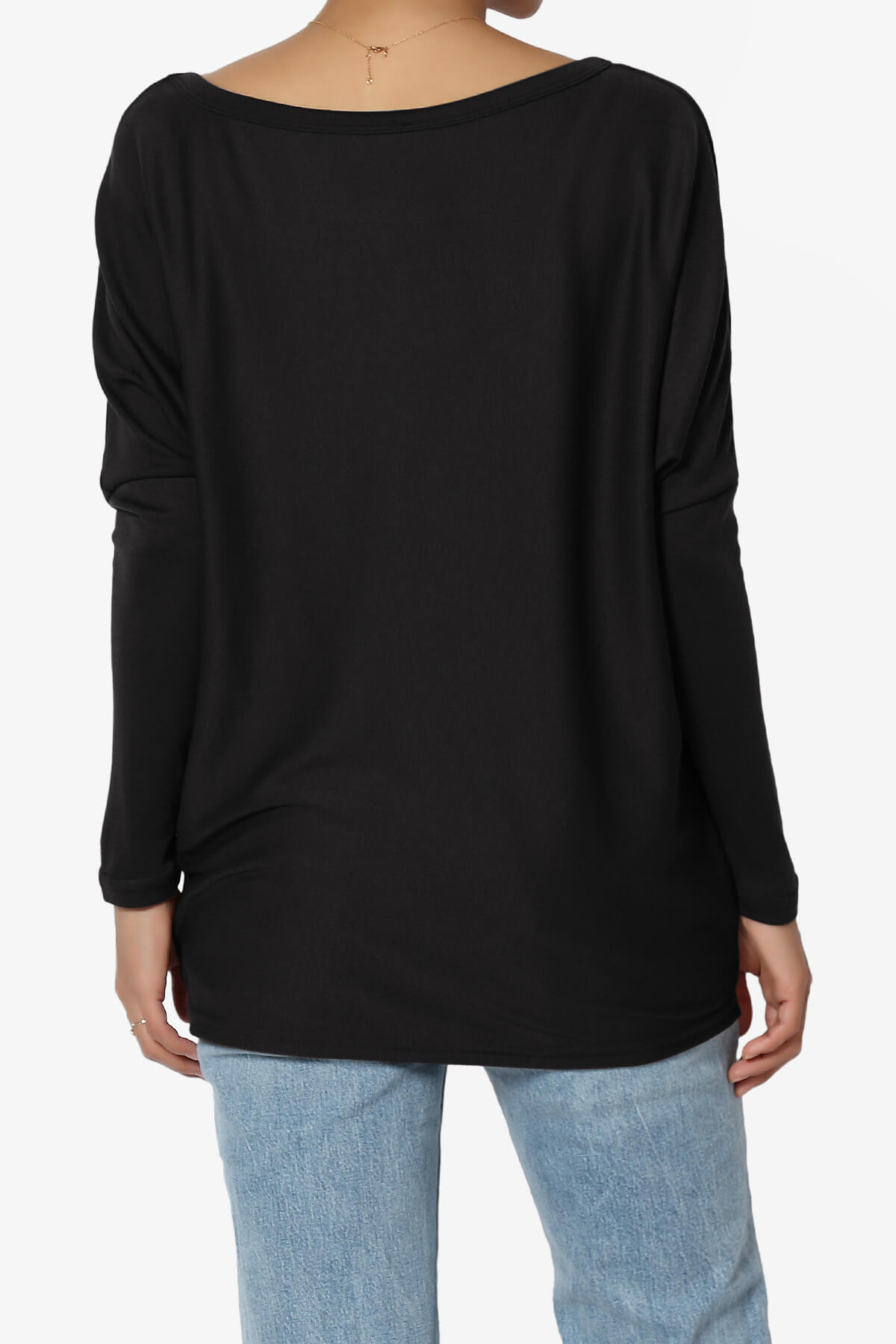 Givinn Boat Neck Dolman Long Sleeve Top