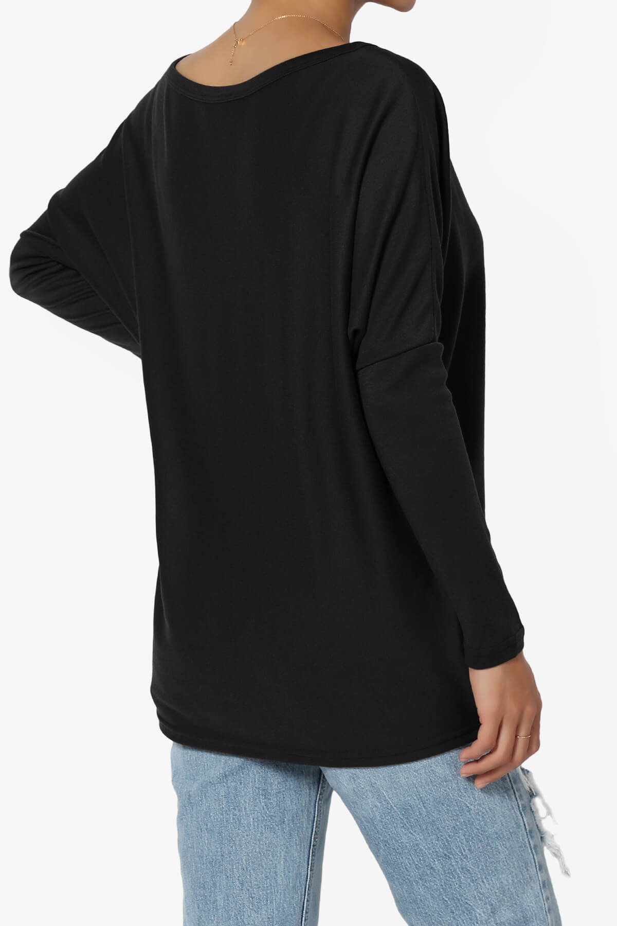 Givinn Boat Neck Dolman Long Sleeve Top