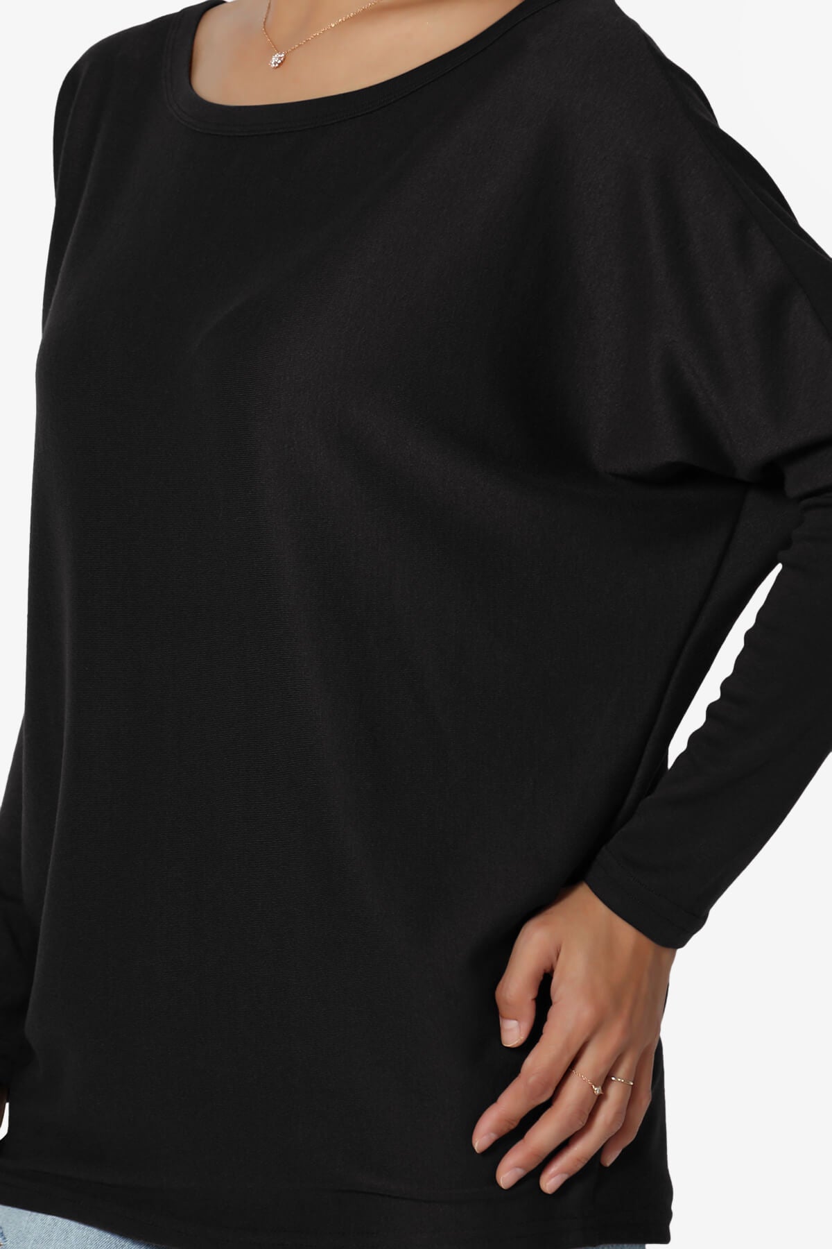 Givinn Boat Neck Dolman Long Sleeve Top