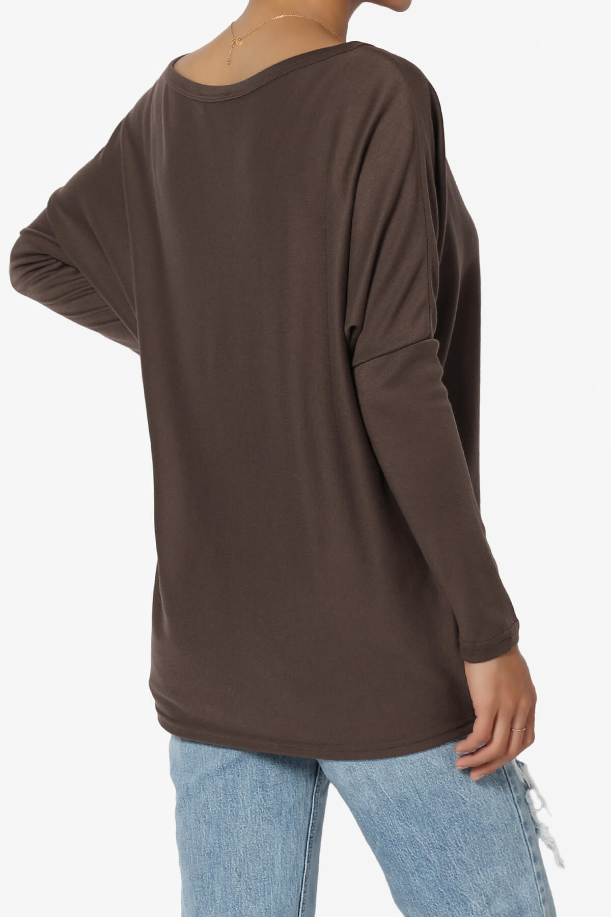 Givinn Boat Neck Dolman Long Sleeve Top