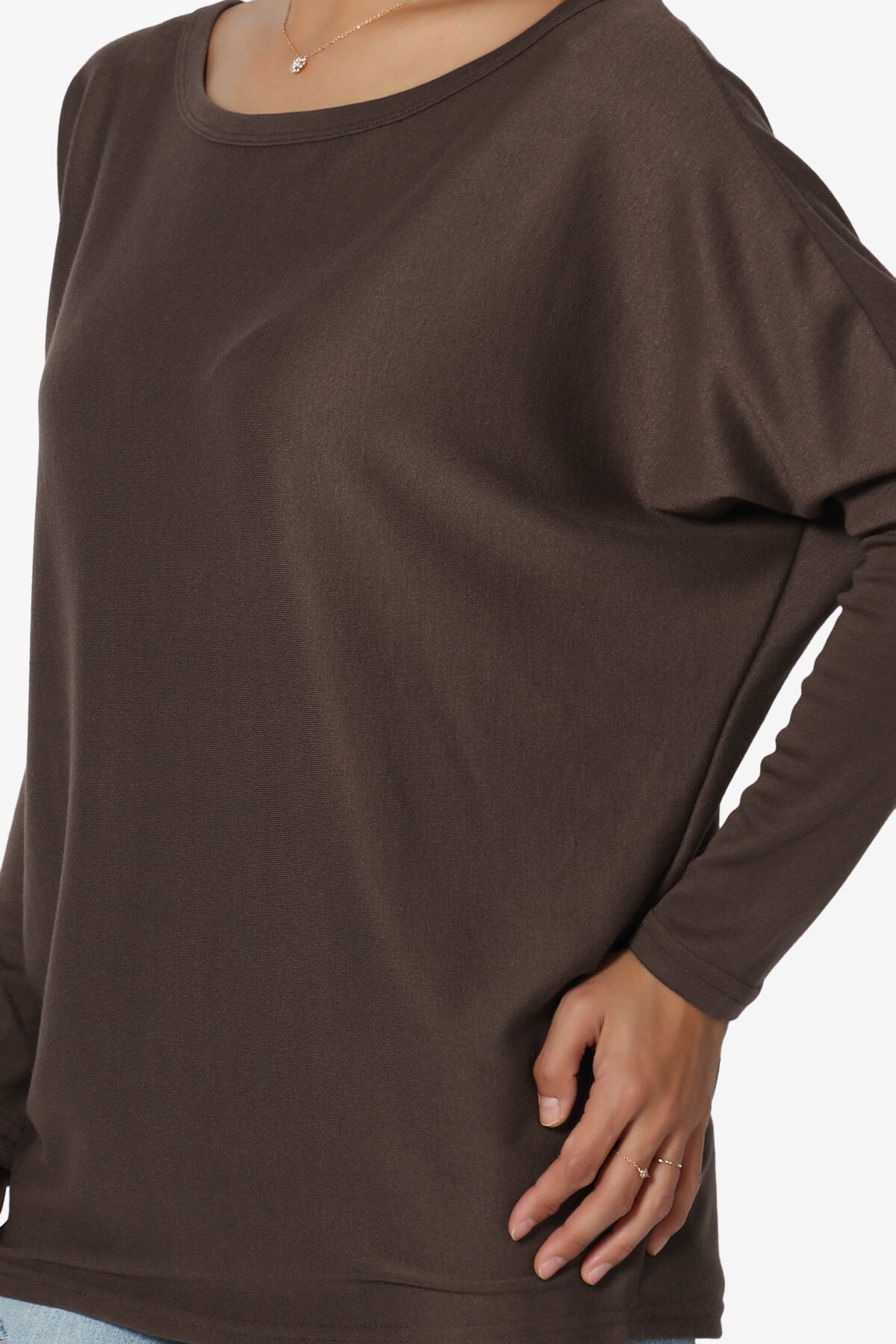 Givinn Boat Neck Dolman Long Sleeve Top