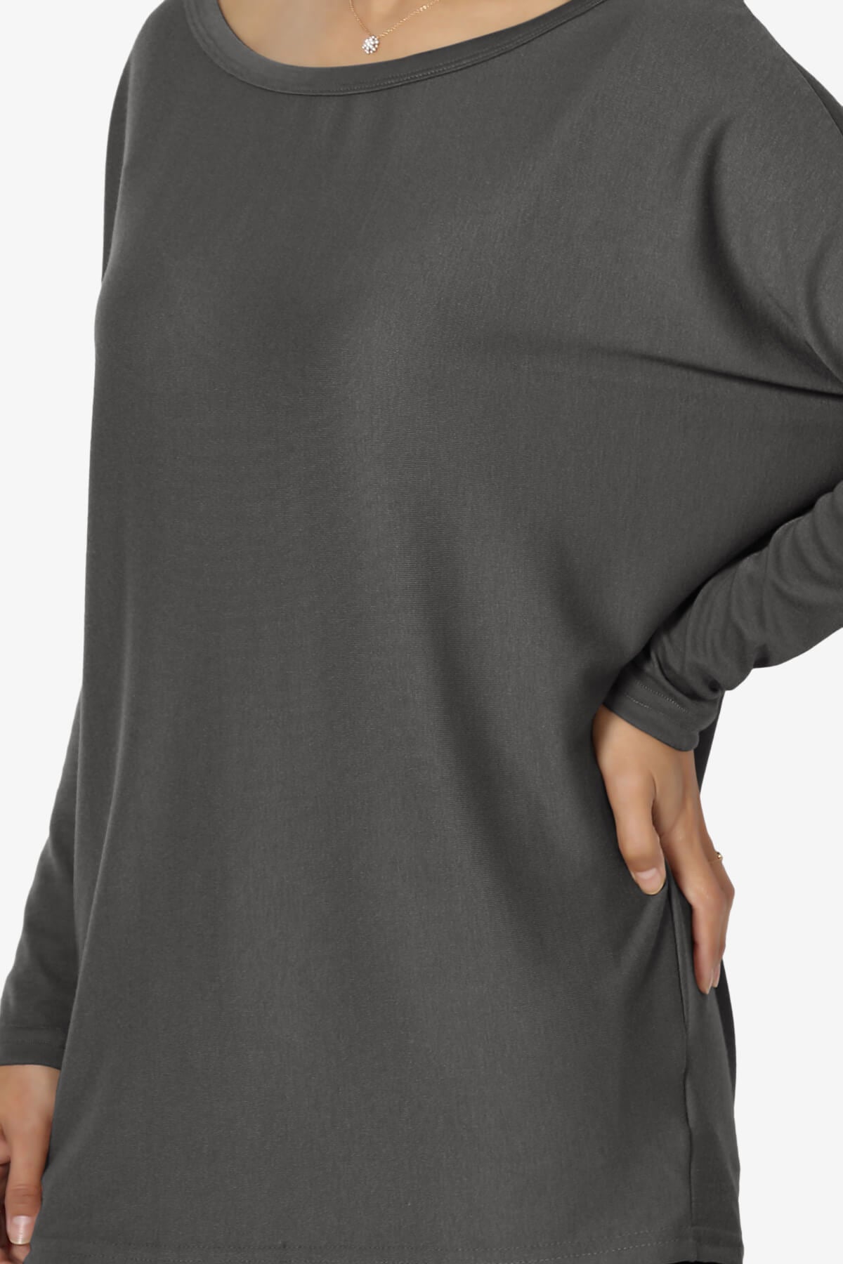 Givinn Boat Neck Dolman Long Sleeve Top