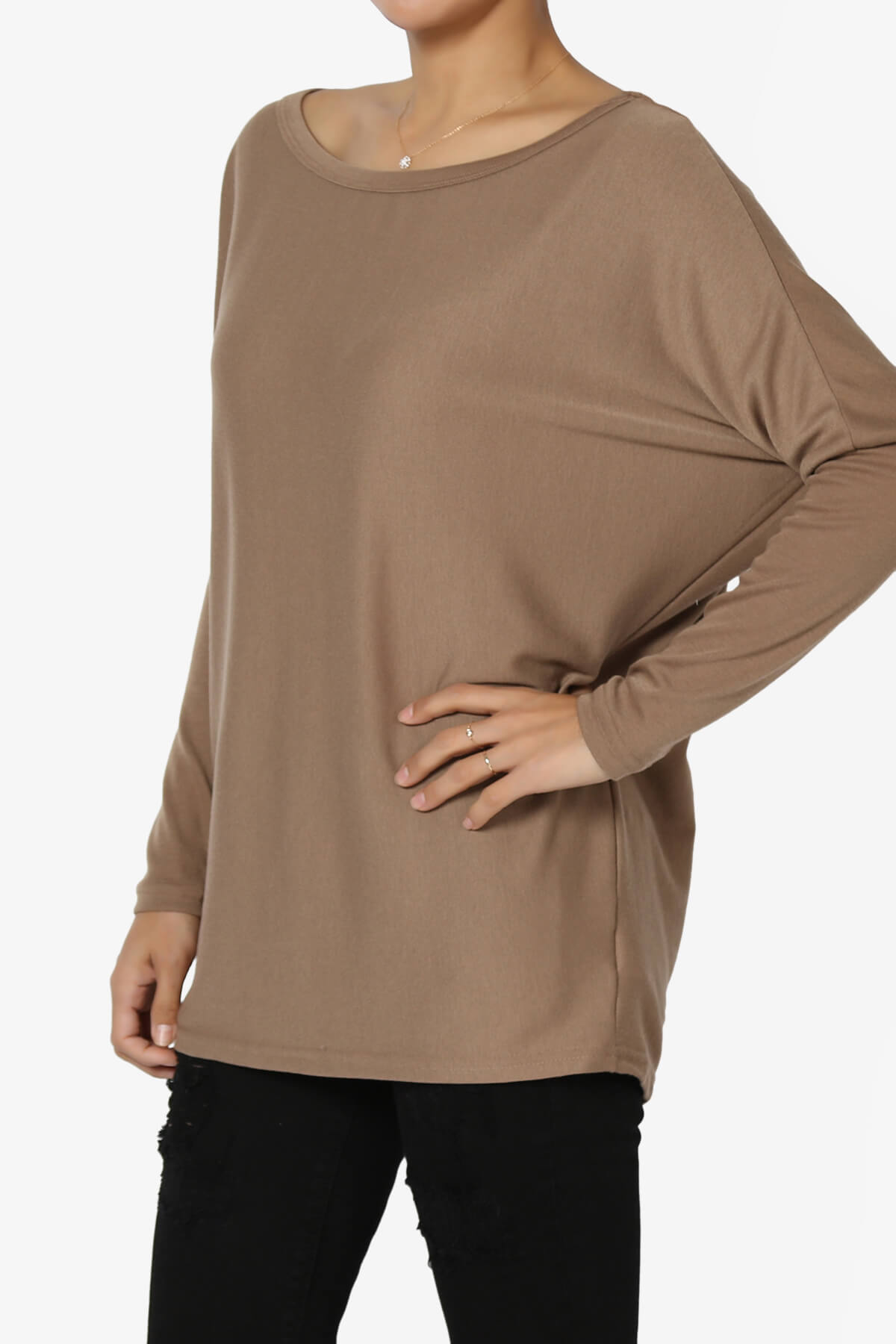 Givinn Boat Neck Dolman Long Sleeve Top